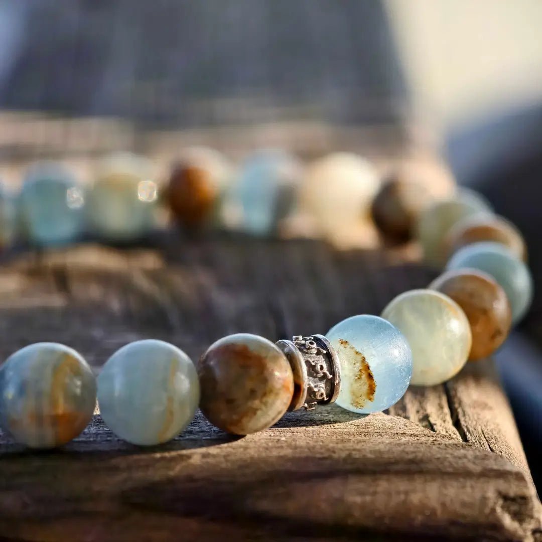 Lemurian Aquatine Calcite Bracelet II (8-9mm)