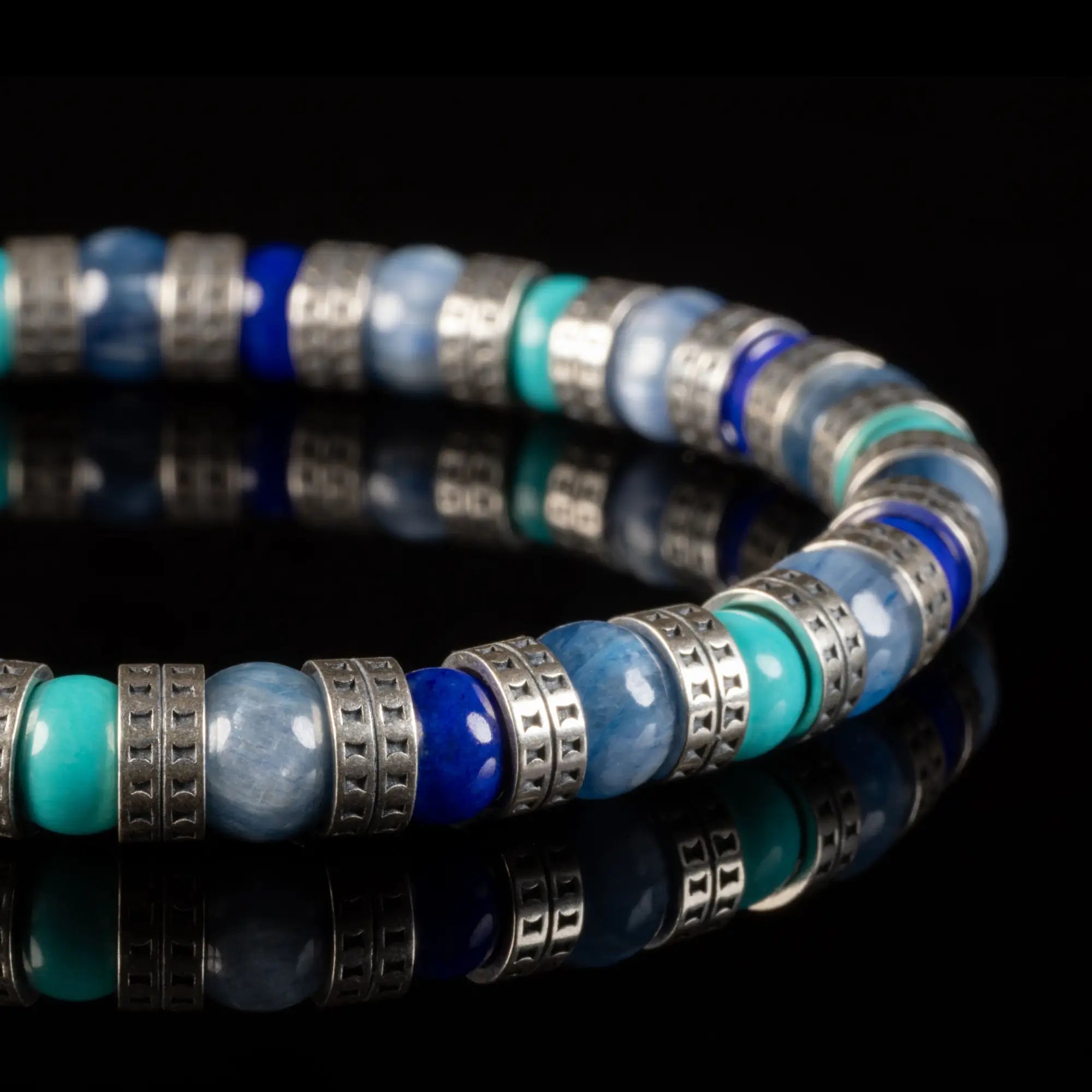 Armored Mixed Blue Bracelet IX (6mm)