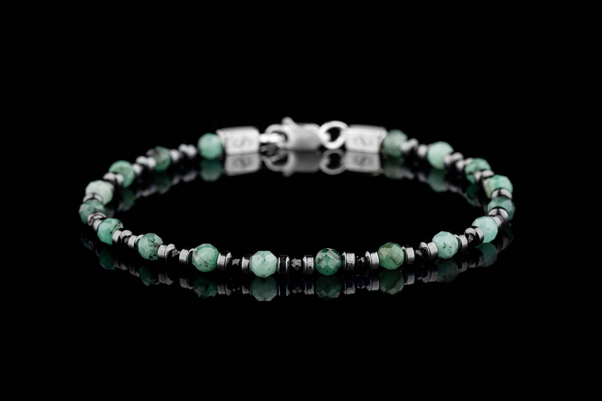 Emerald - Black Spinel Bracelet (4mm) (8564169146703)