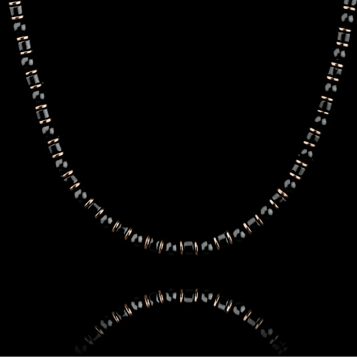 Black Onyx Necklace V (4mm) | Aurum Brothers