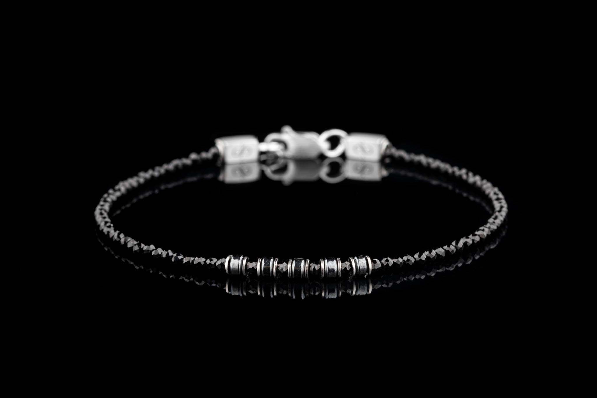 Black Spinel Bracelet V (2mm) (8564122026319)