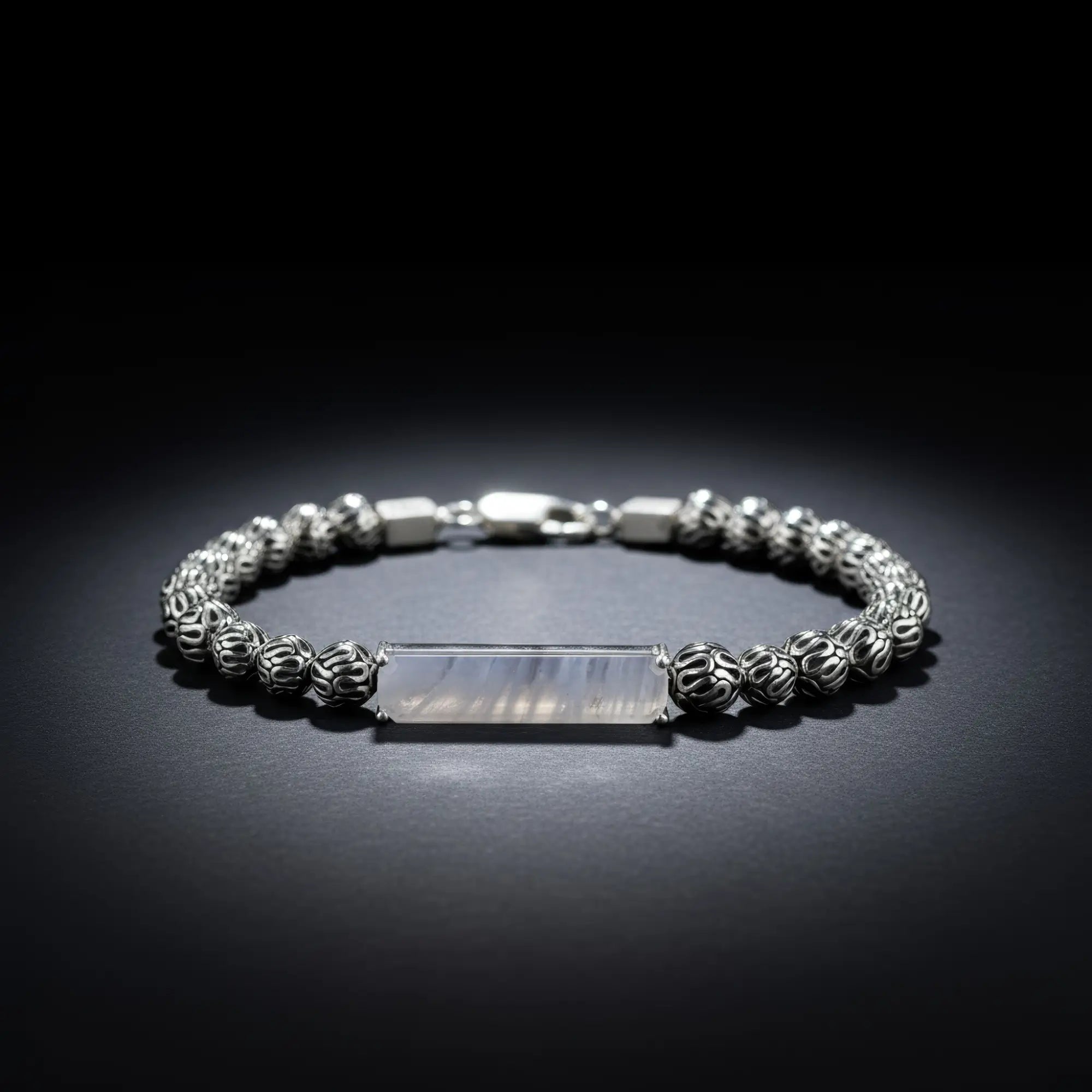 Blue Lace Agate - Silver Bracelet III (4-6mm)