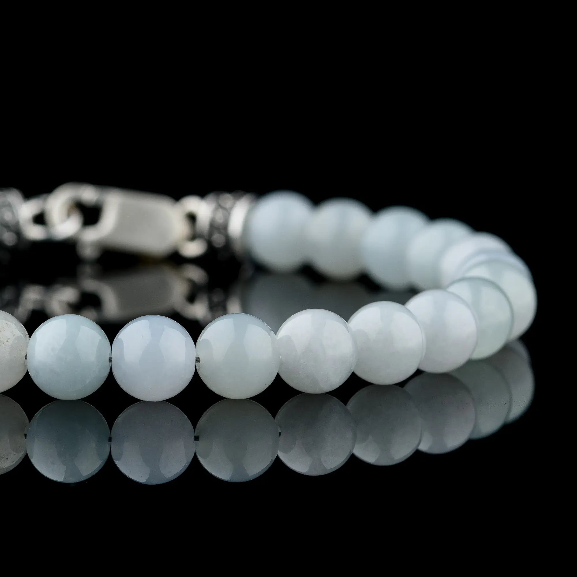Burmese Grey Green Jade Bracelet XX (7mm)