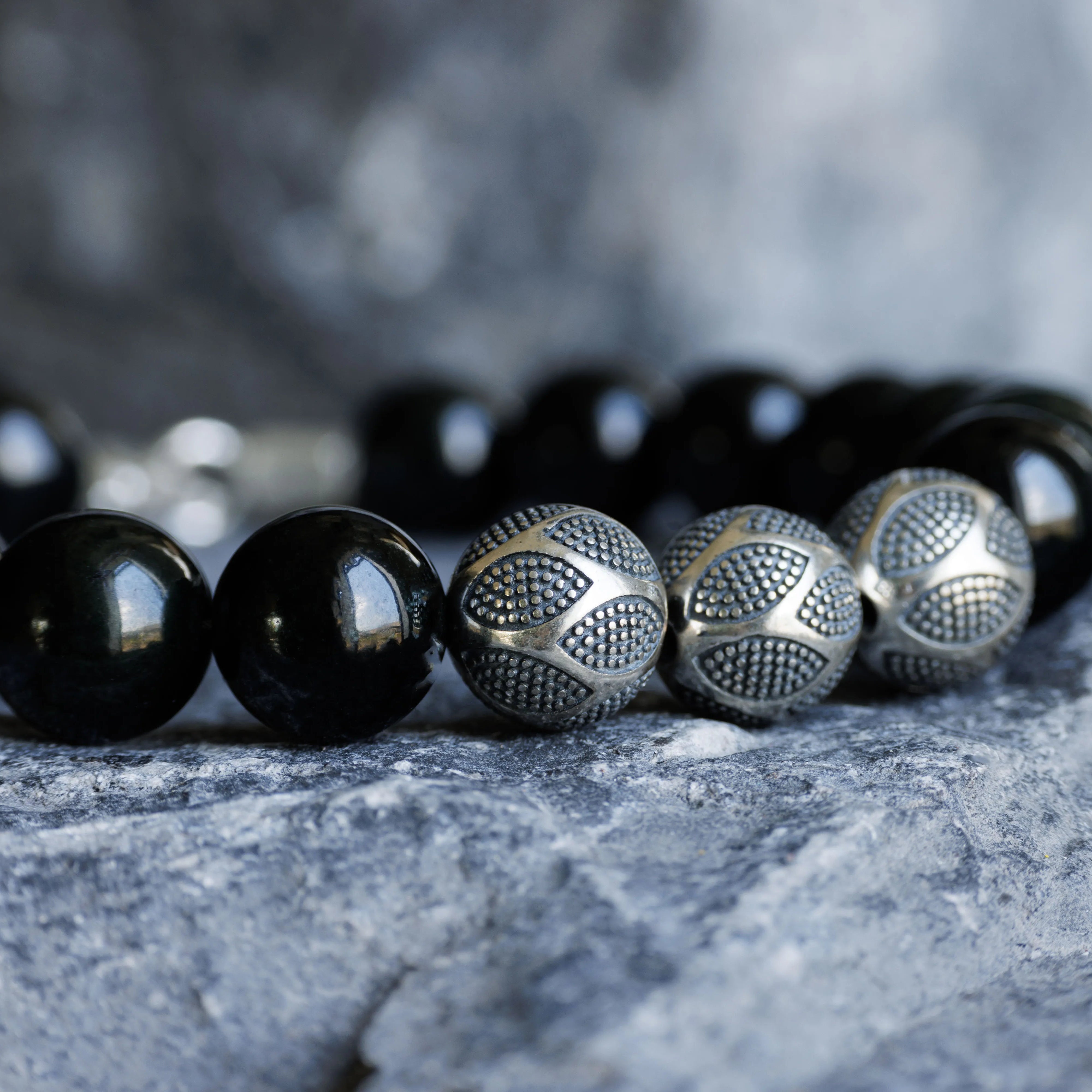 Burmese Black Jade Nascor Bracelet I (10mm)