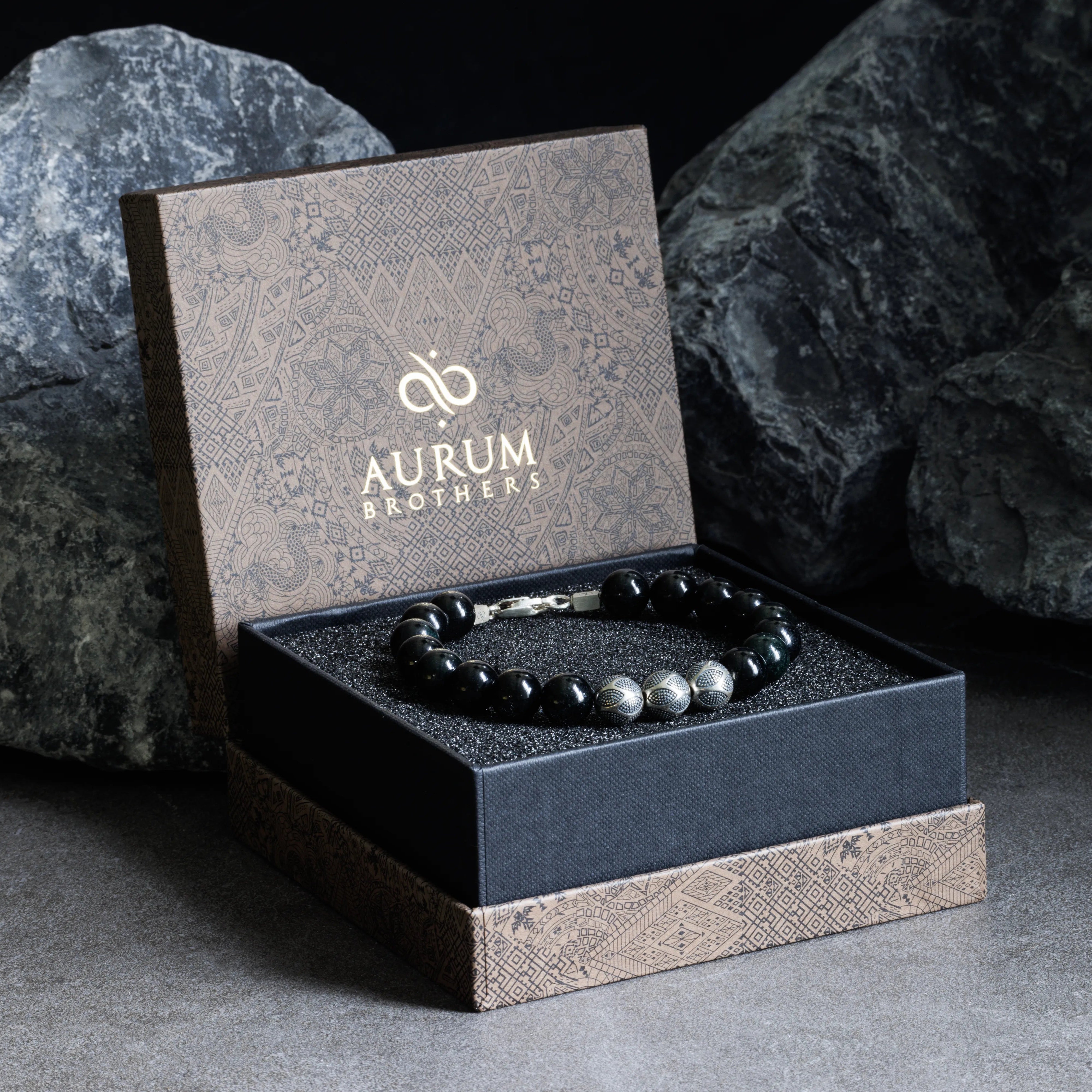 Burmese Black Jade Nascor Bracelet I (10mm)