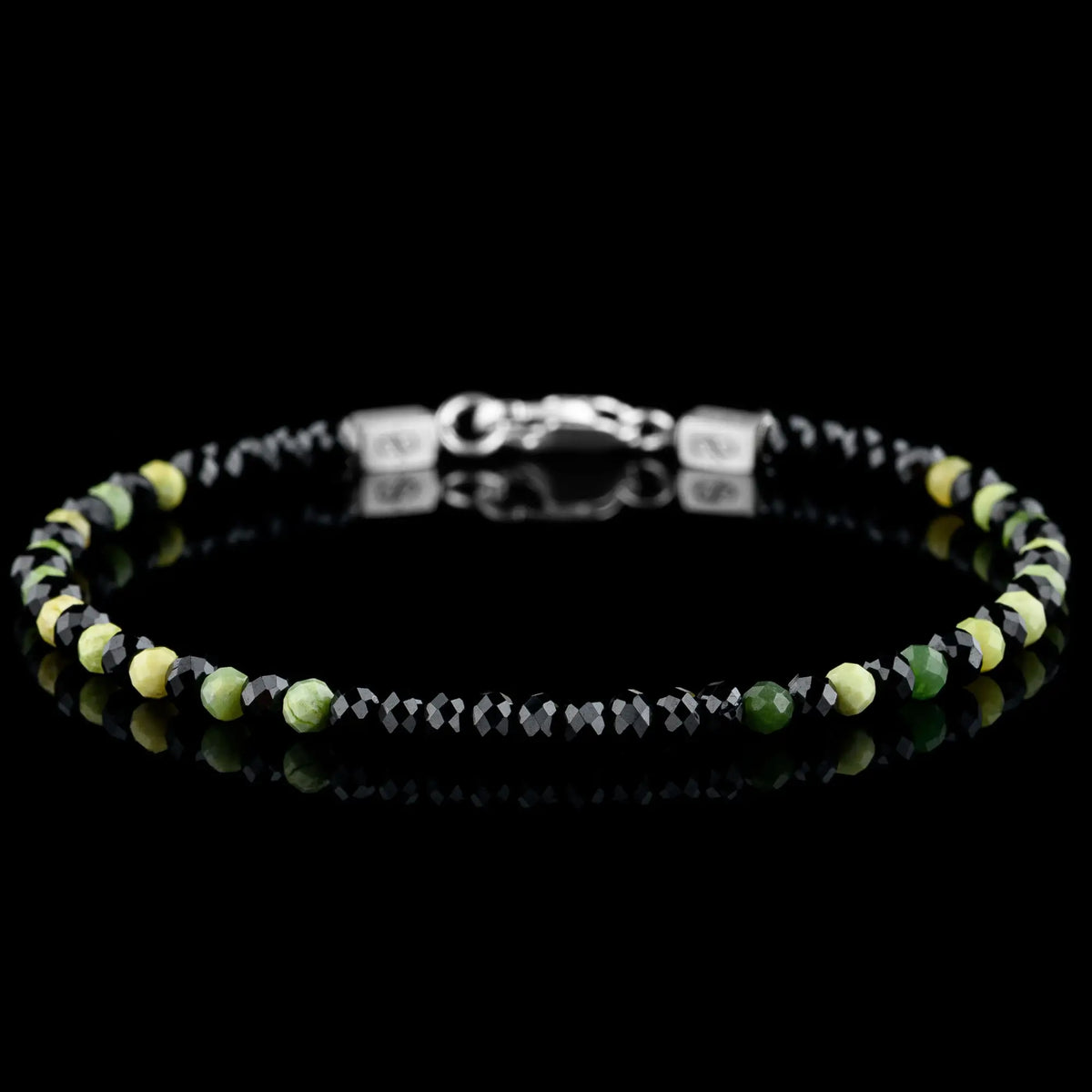 Chrysoprase - Black Spinel Bracelet VI (3-4mm) | Aurum Brothers