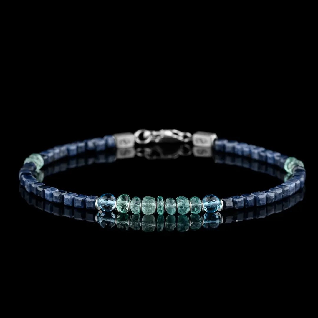 Blue Sapphire-Emerald-Topaz Bracelet I (3-4.5mm)