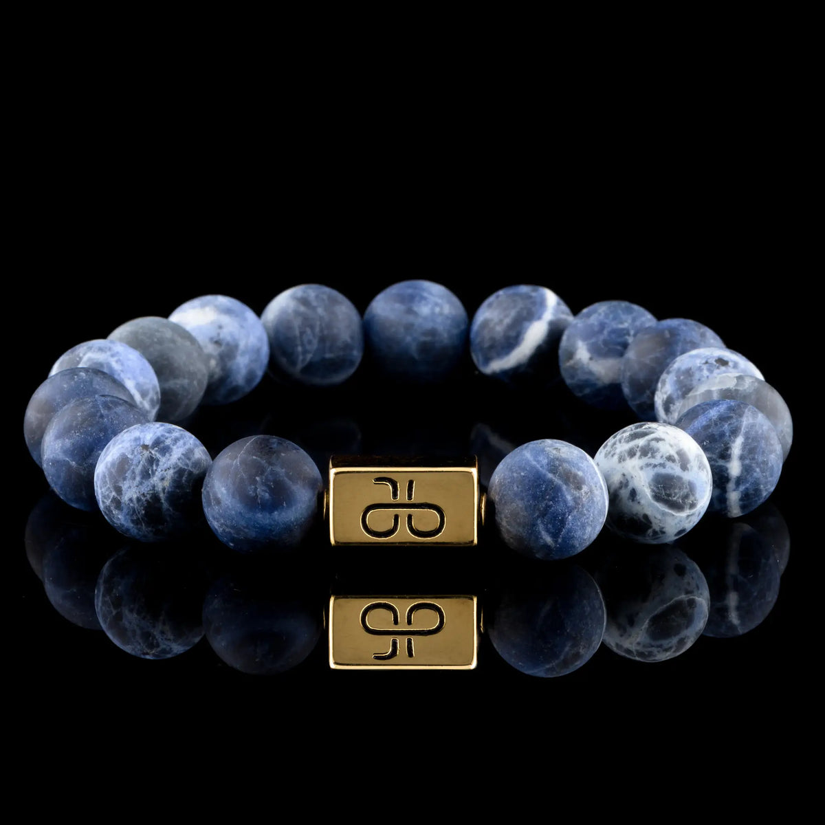 Matte Sodalite Gold Vermeil Bracelet (12mm) | Aurum Brothers
