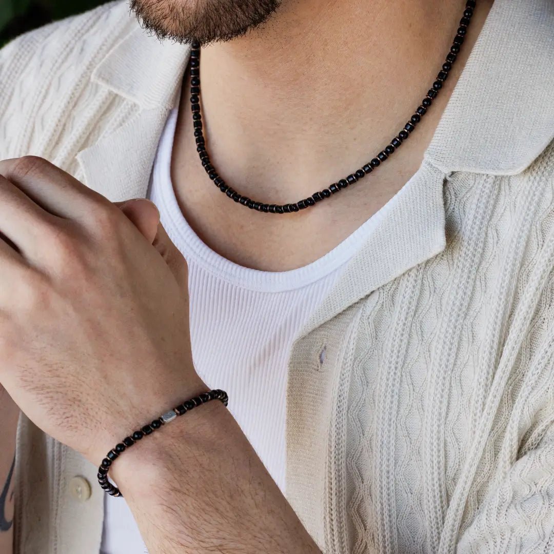 Black Onyx Necklace V (4mm)