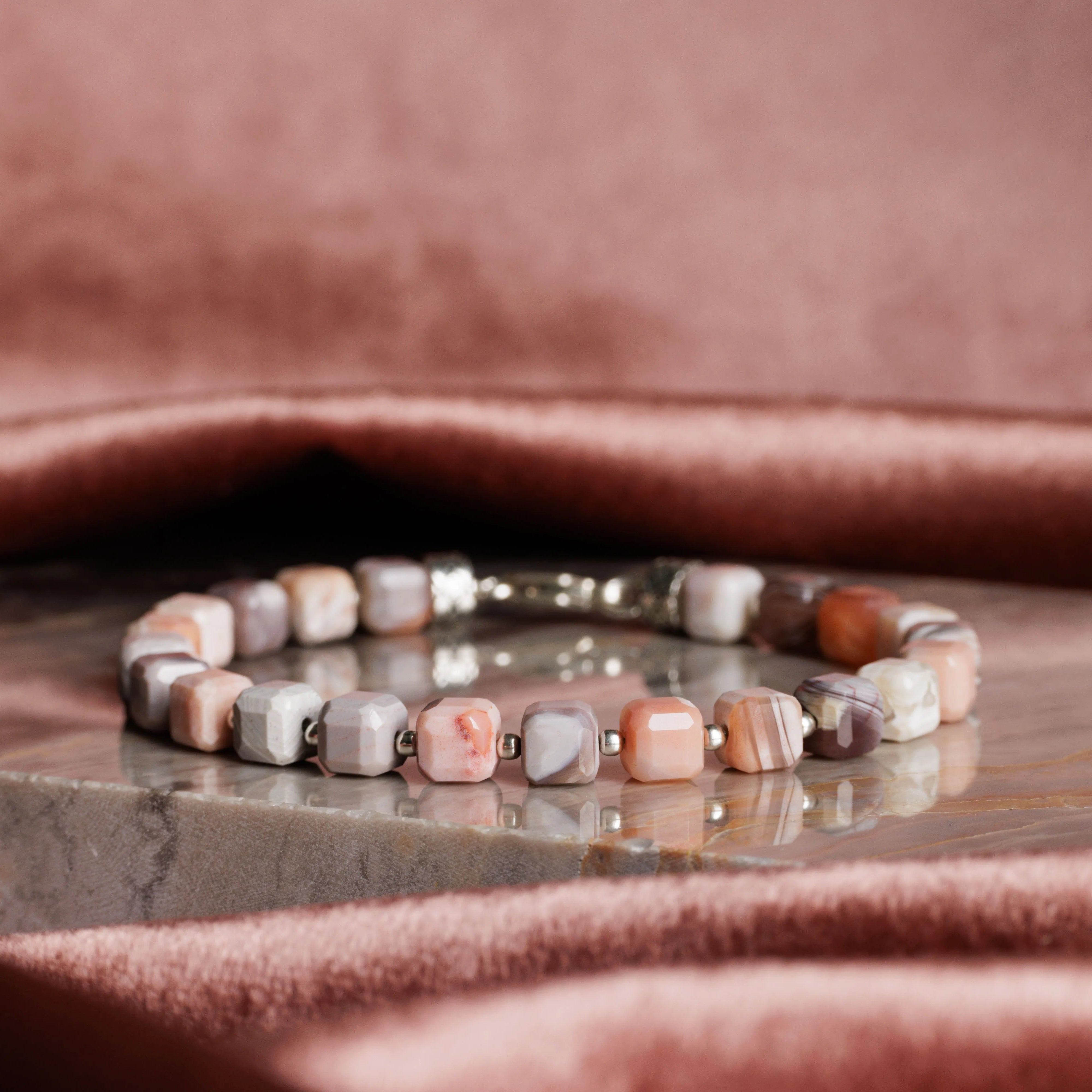 Pink Botswana Agate Bracelet I (6mm)