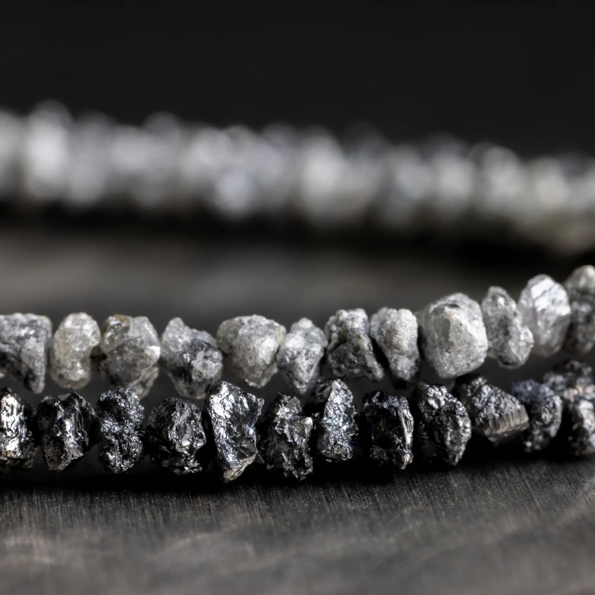 Raw Silvery Diamond Bracelet I (2-3mm)