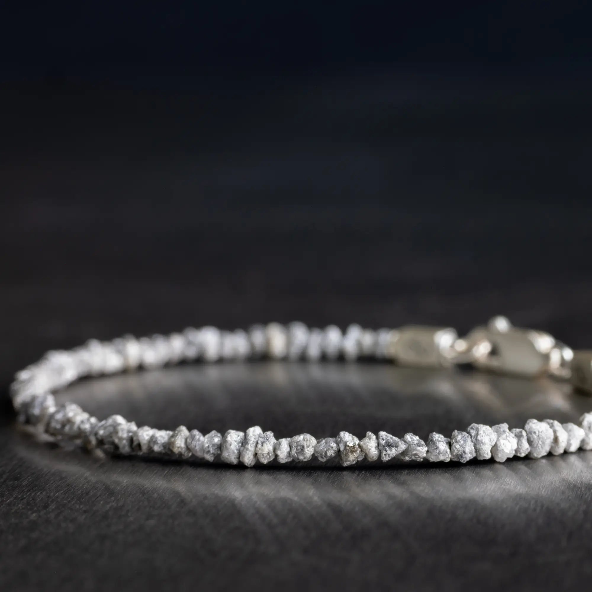 Raw Silvery Diamond Bracelet I (2-3mm)