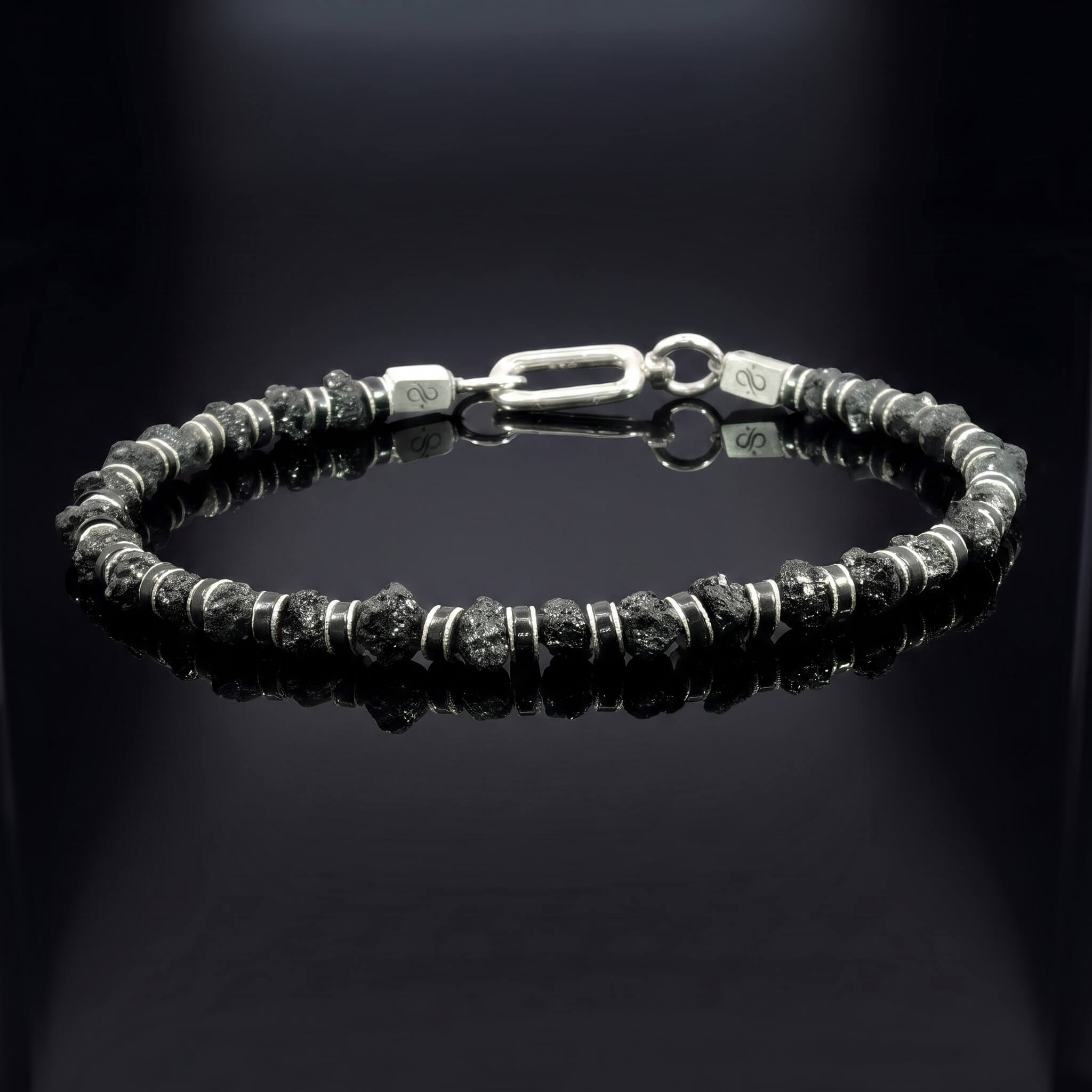 Raw Black Diamond Bracelet 20 carat (5mm)