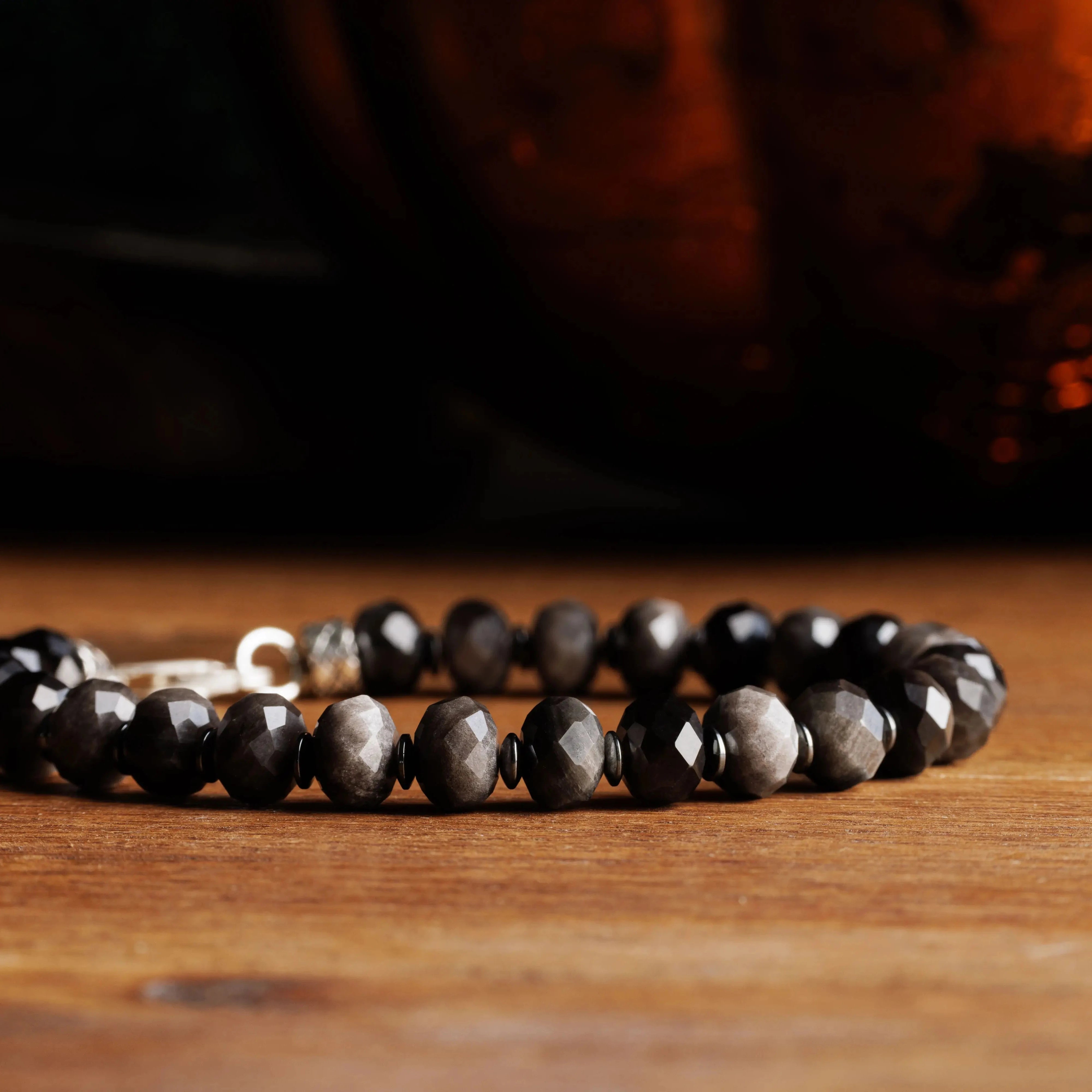 Silver Sheen Obsidian Bracelet I (8mm)