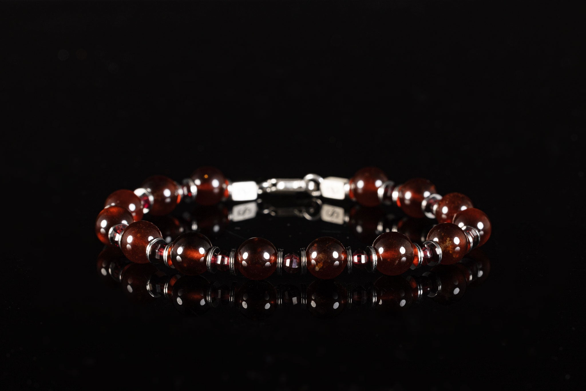 Hessonite Garnet - Red Garnet Bracelet I (8mm) (8772114907471)