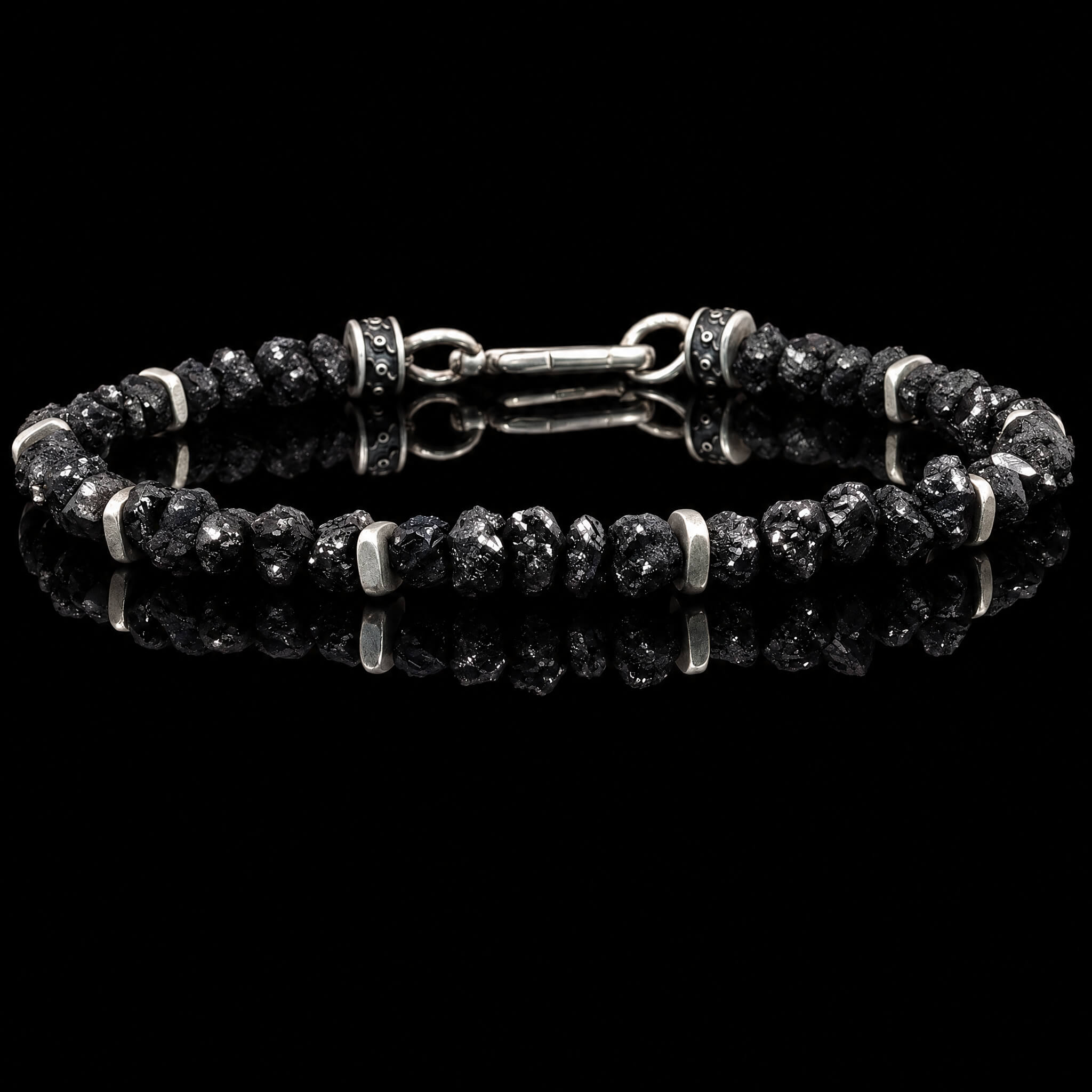 Raw Black Diamond Bracelet 35 carat (5-5.5mm) | Aurum Brothers