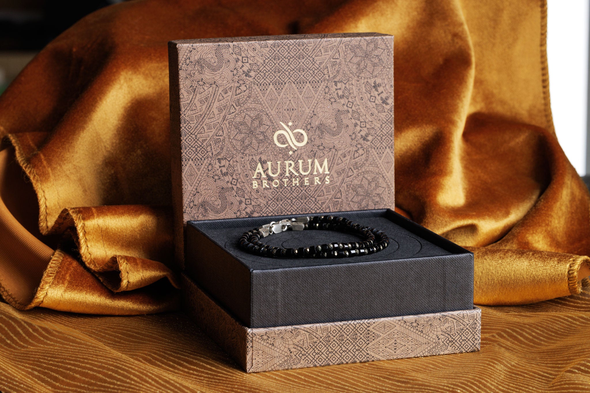 Pyrite - Black Onyx Bracelet I (4mm) (8722500649295)