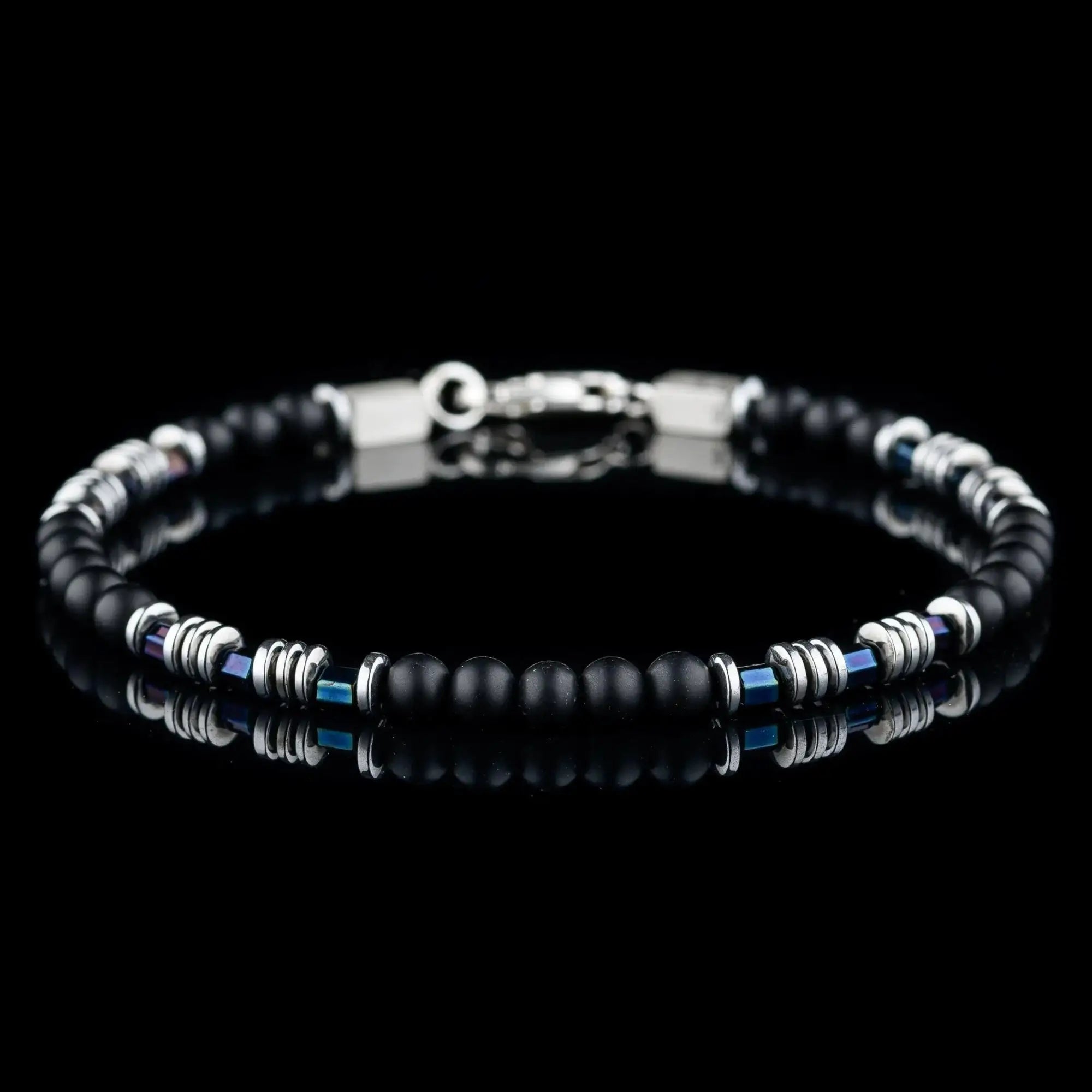 Black Agate Bracelet - Handcrafted Gemstone | 4mm