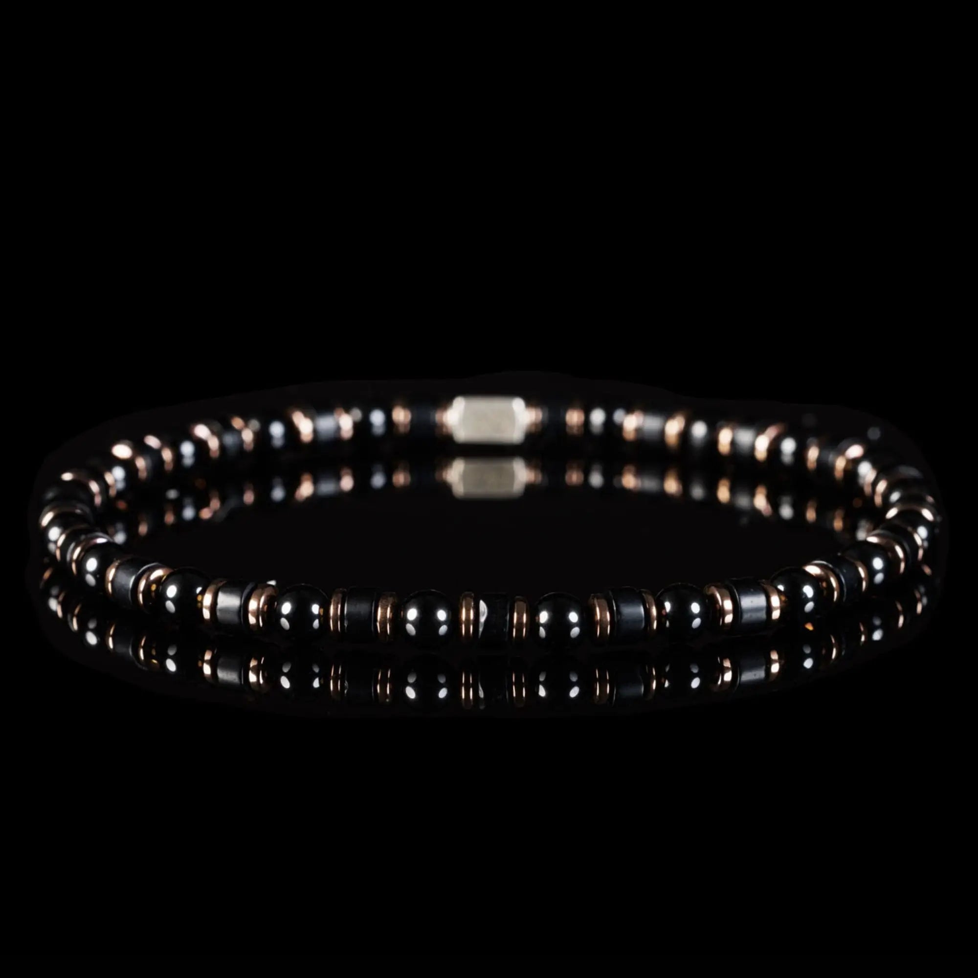 Black Onyx Bracelet 4mm - Elegant Design | Silver Finish