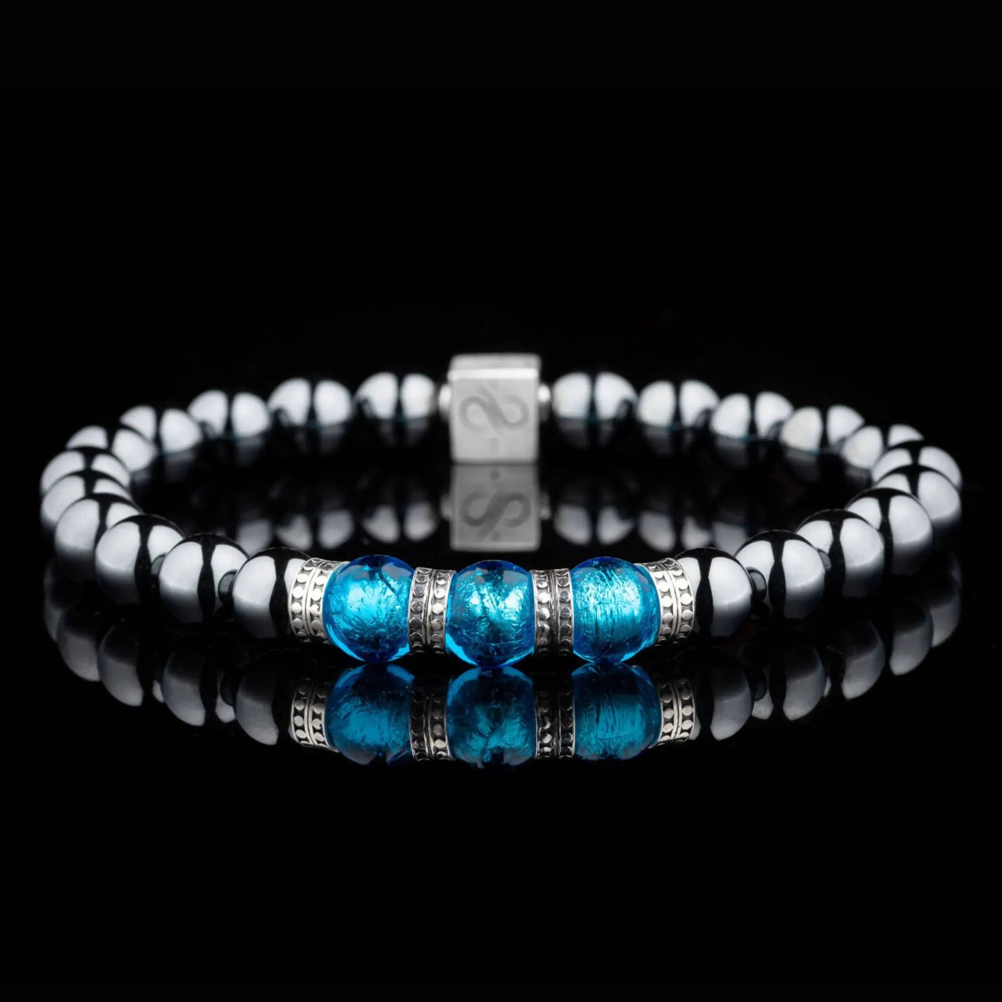Blue Murano - Hematite Bracelet V (8mm)