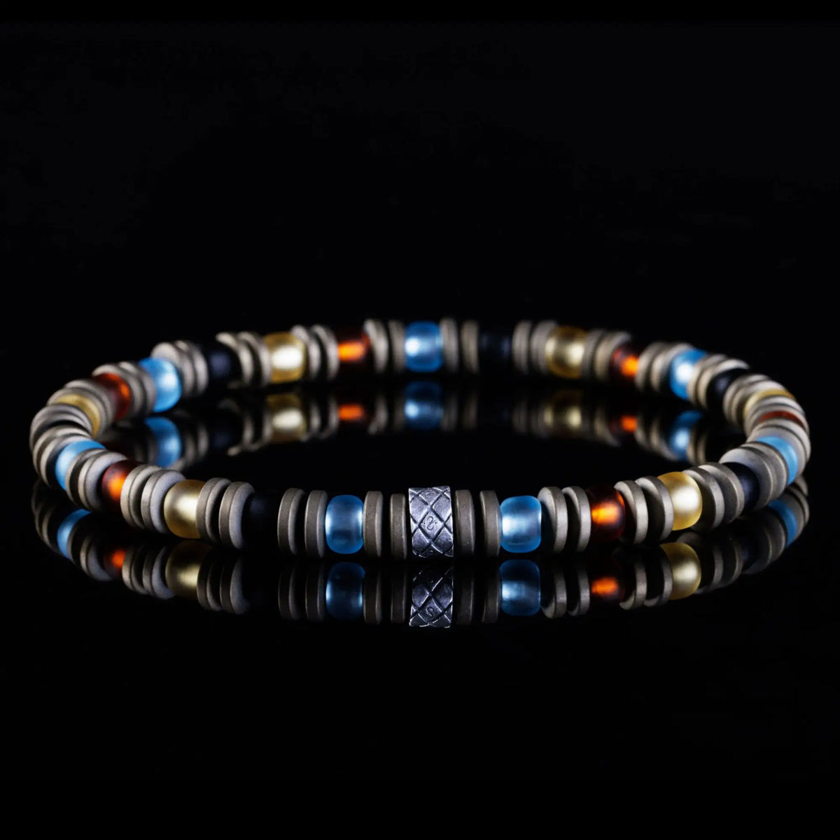 Bronze & Multicolor Beaded Bracelet III (6mm)