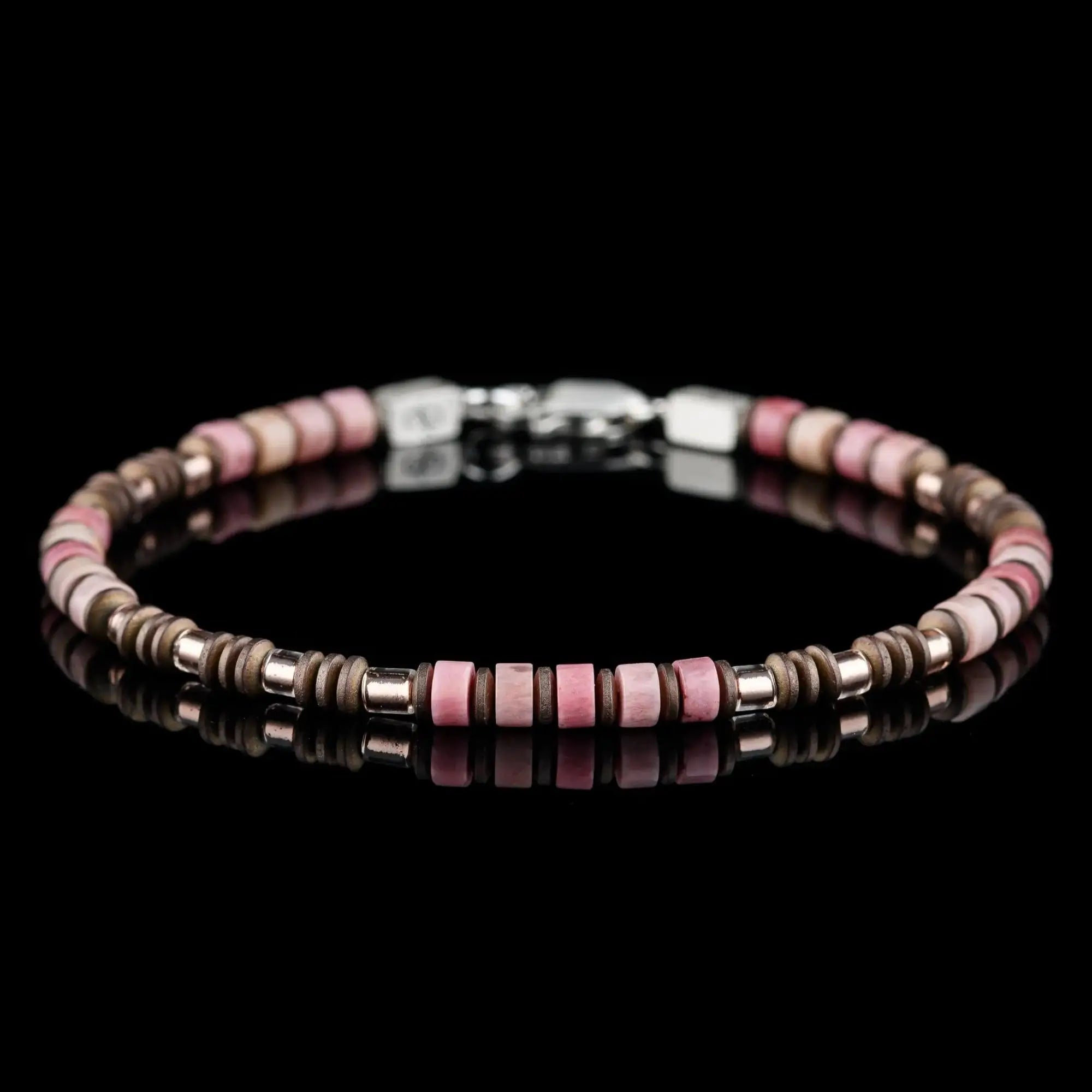 Rhodonite Bracelet II 4mm - Handcrafted Beauty | Sterling Silver