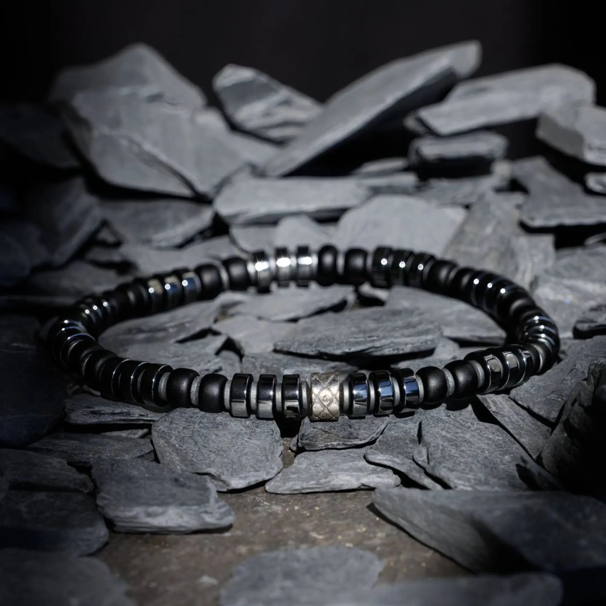 Dark Hematite Black Bracelet I (6mm)
