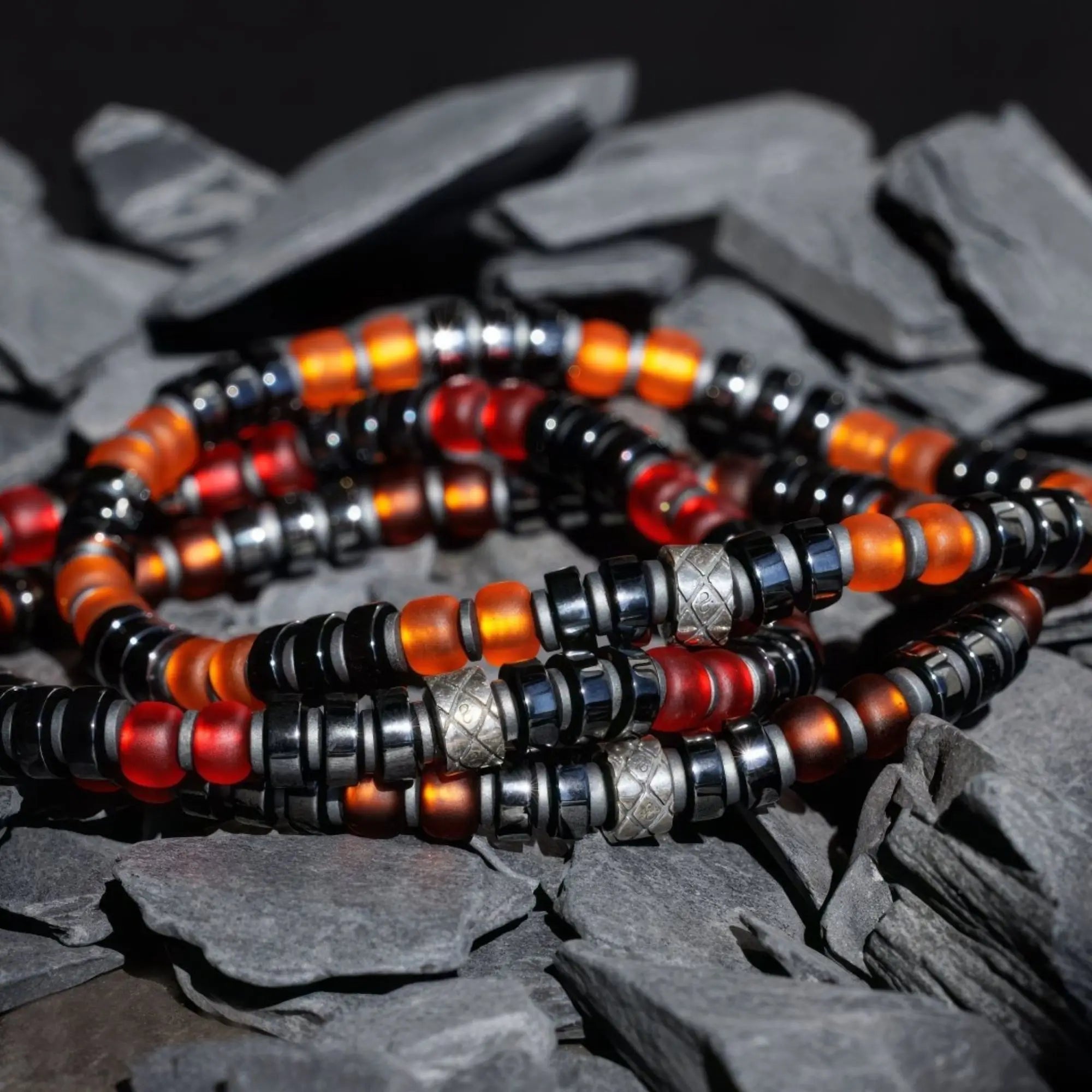 Dark Hematite Orange Bracelet I (6mm)