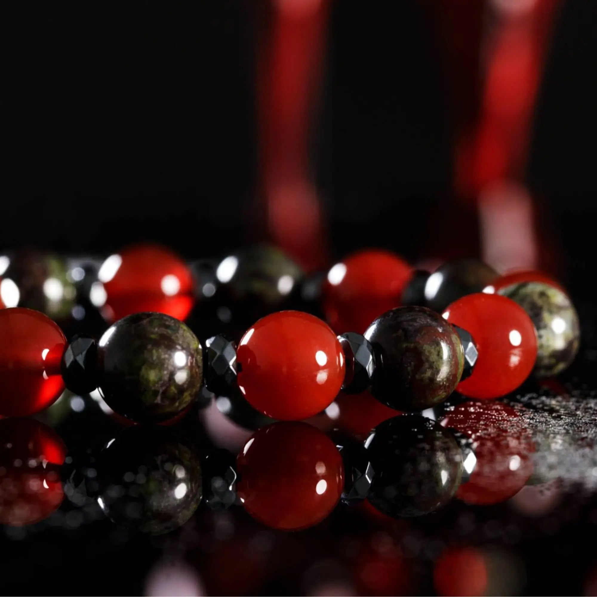 Dragon Blood Jasper - Carnelian Bracelet IV (10mm)