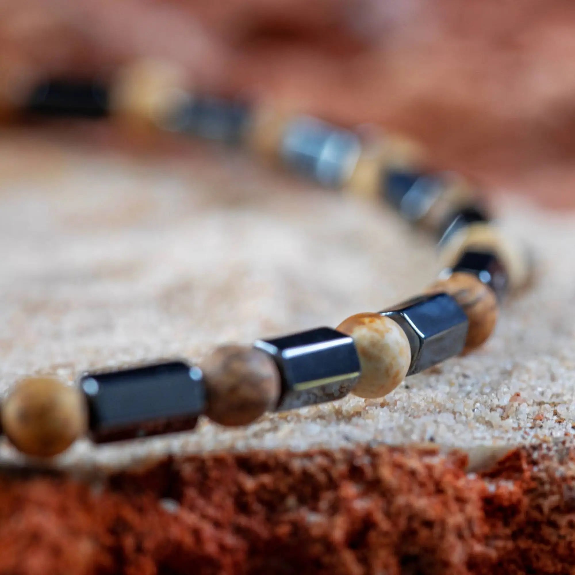 Landscape Jasper Hexagon Bracelet VII (4mm)