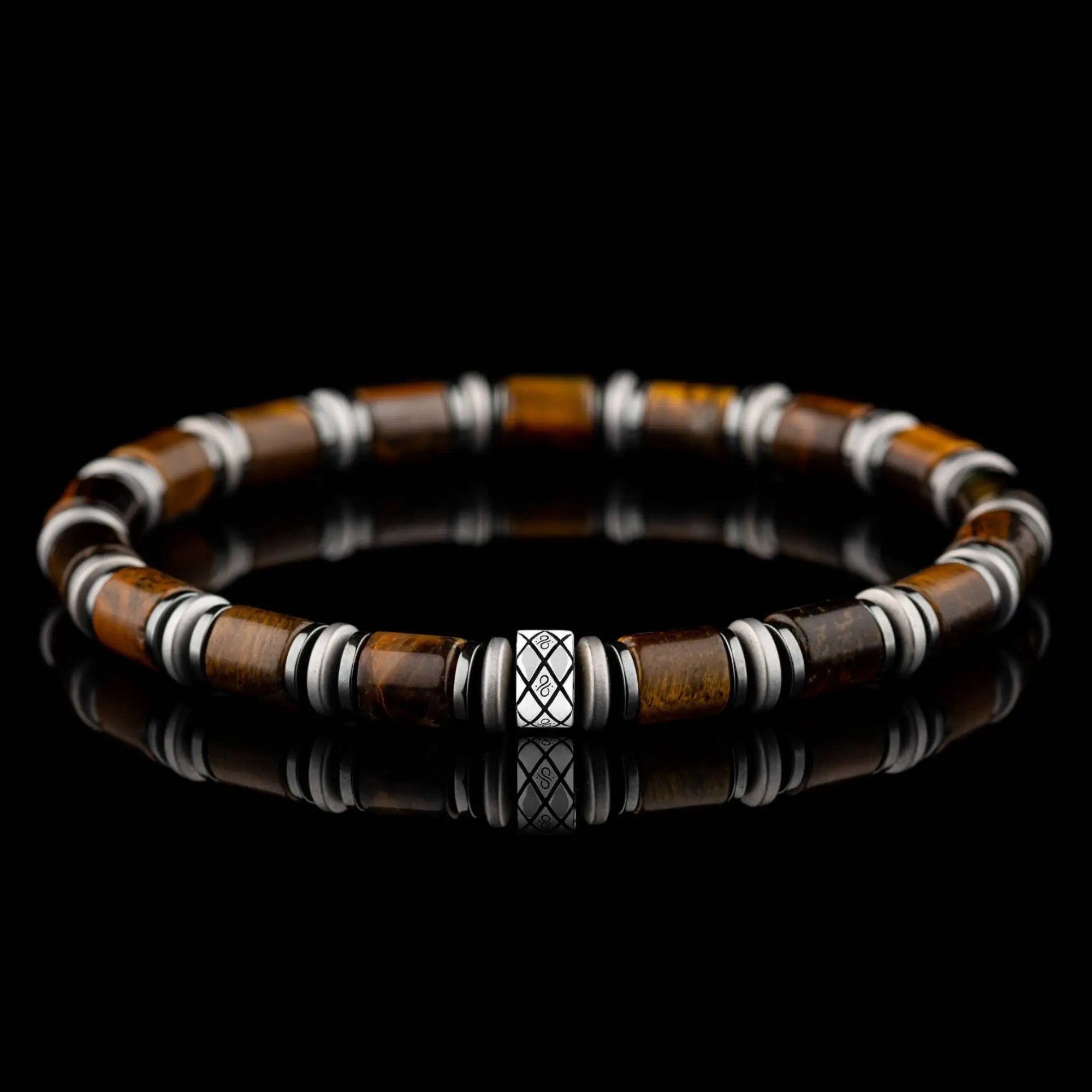 イーグルアイ 約10mm Tiger Eye Bracelet IX - Sterling Silver | Natural Stones 6mm