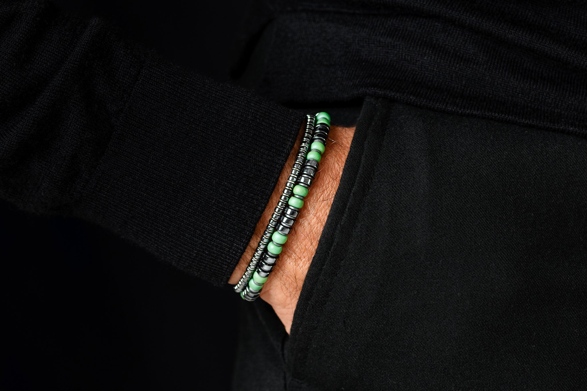 Dark Hematite Green Bracelet I (6mm) (8675118907727)
