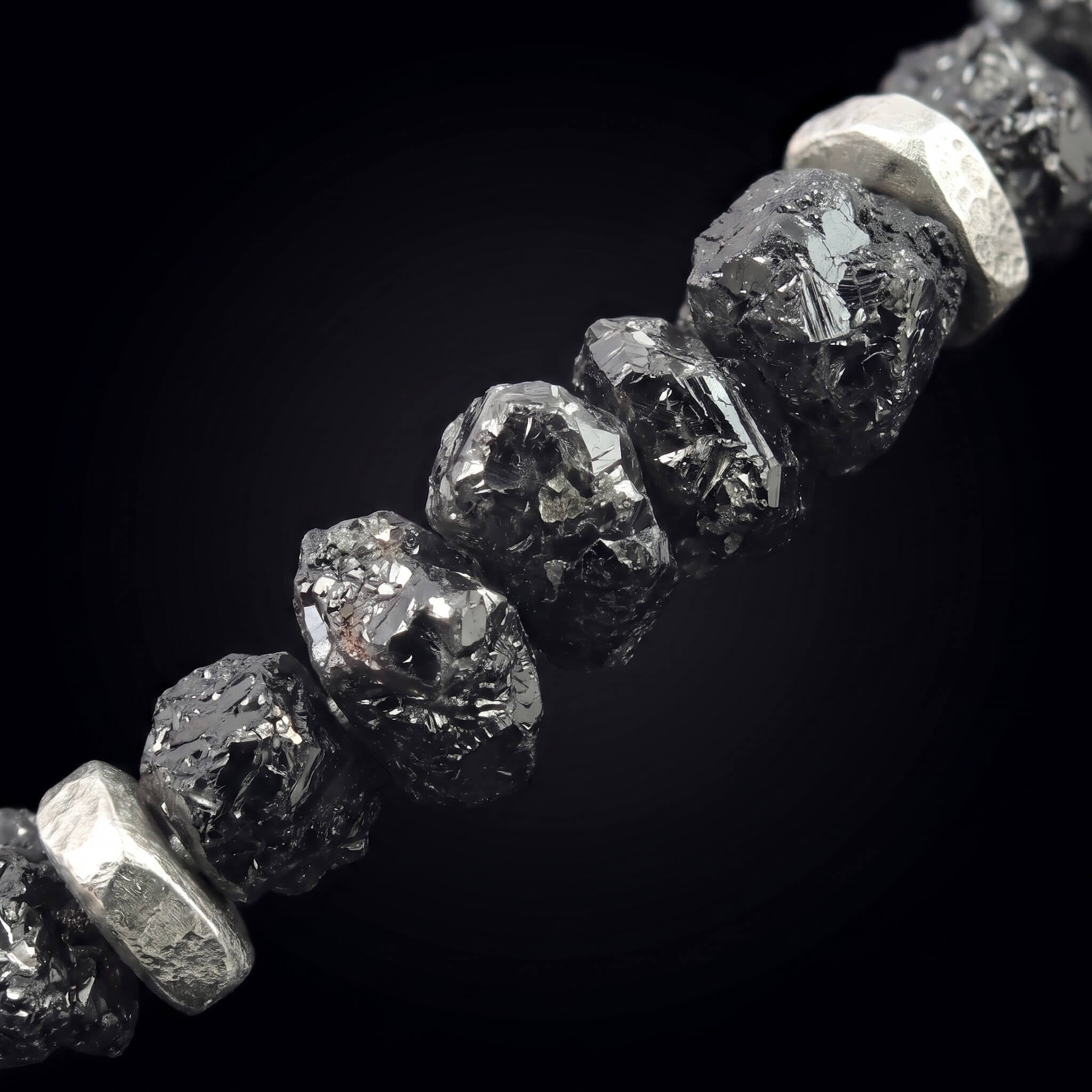 Raw Black Diamond Bracelet 35 carat (5-5.5mm) | Aurum Brothers