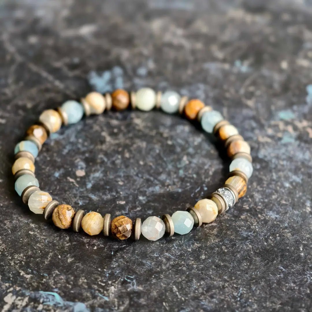 Lemurian Aquatine Calcite Bracelet III (6.5-7mm)