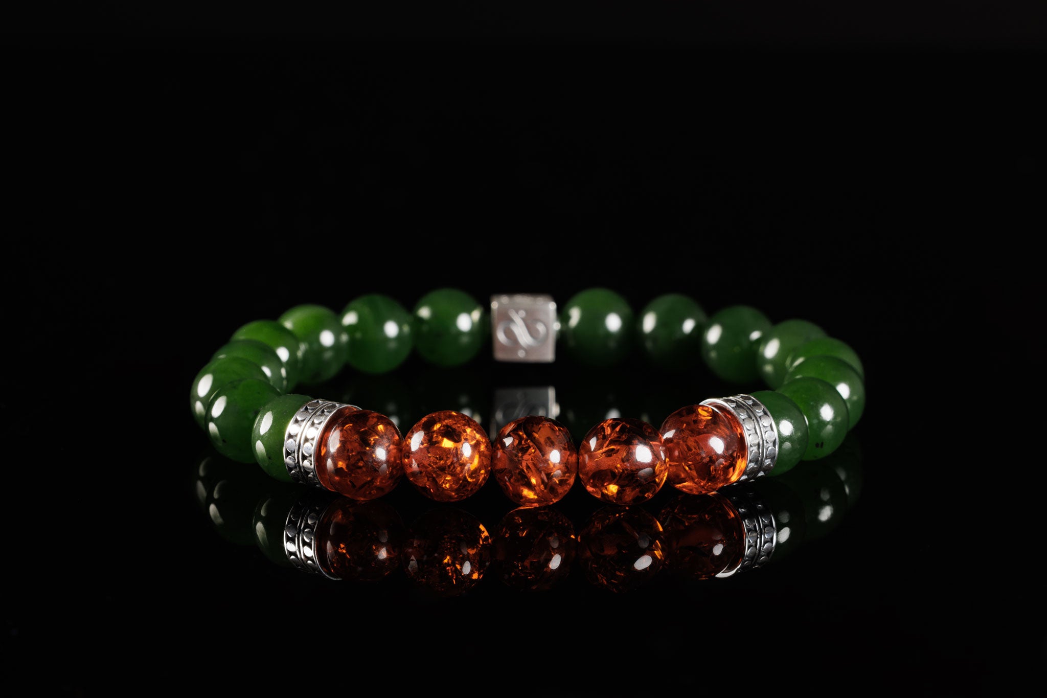 Amber - Nephrite Jade Bracelet VI (10mm)