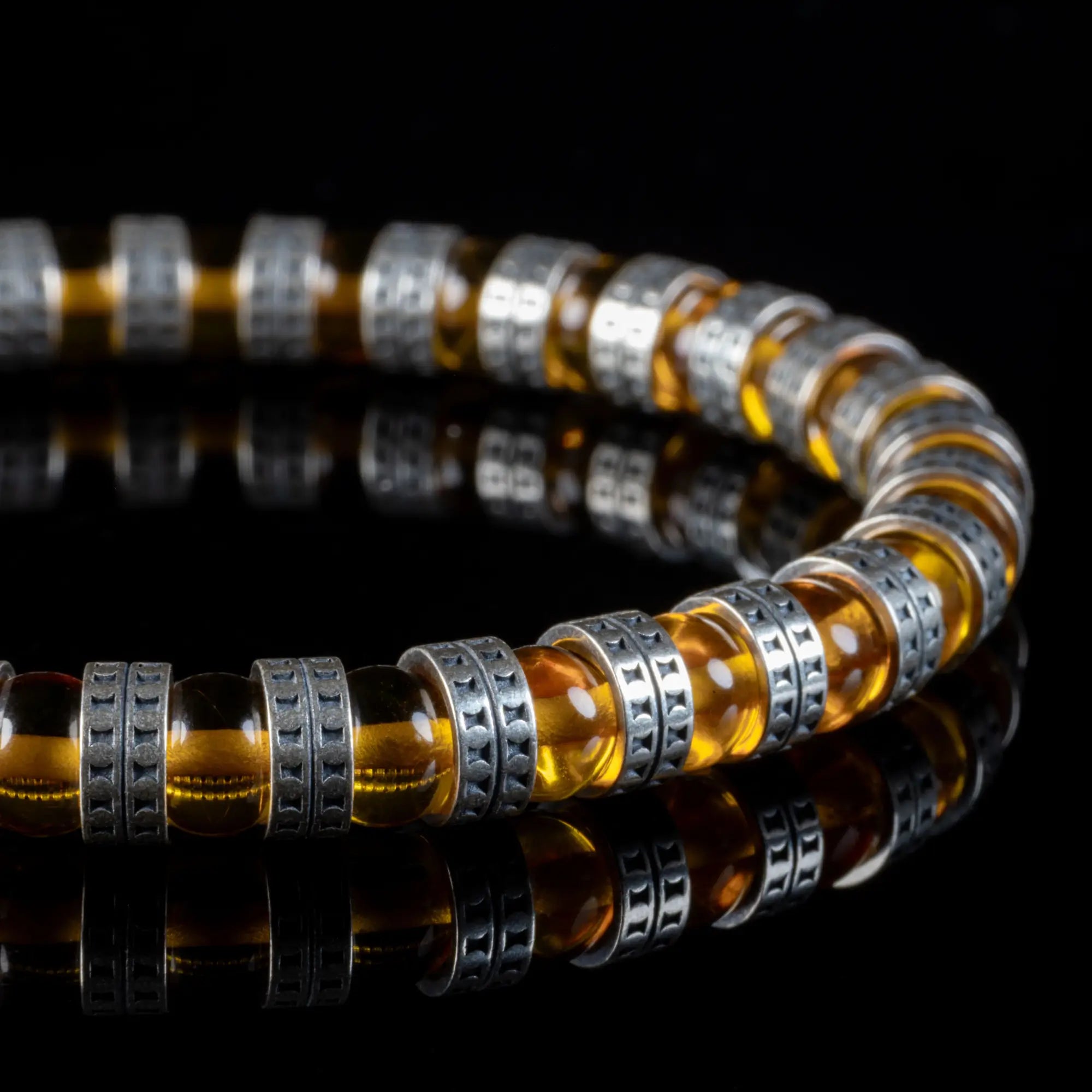 Armored Baltic Amber Bracelet III (6mm)