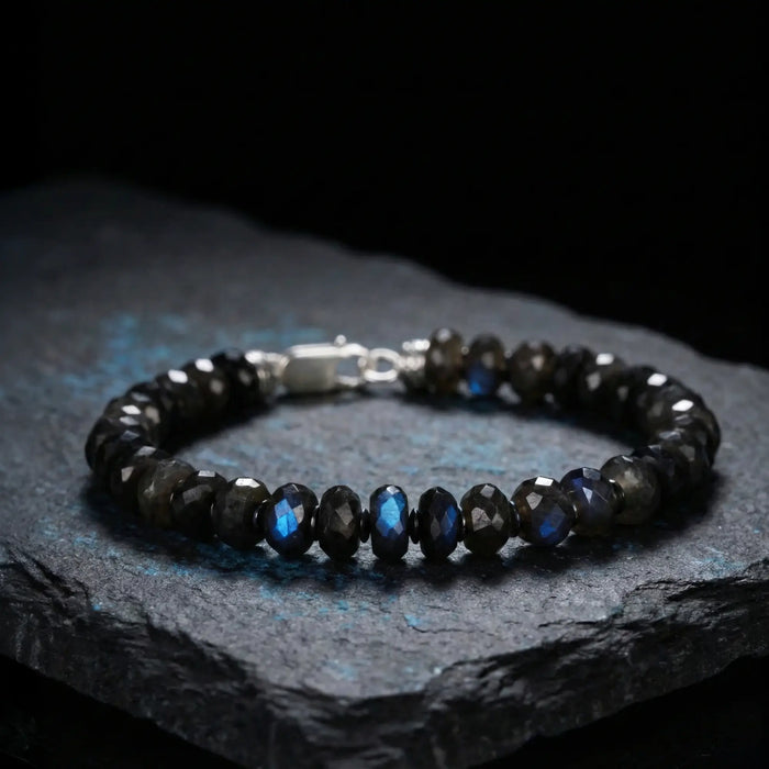 Black Labradorite Bracelet I  (8mm) - Secondary Specimen