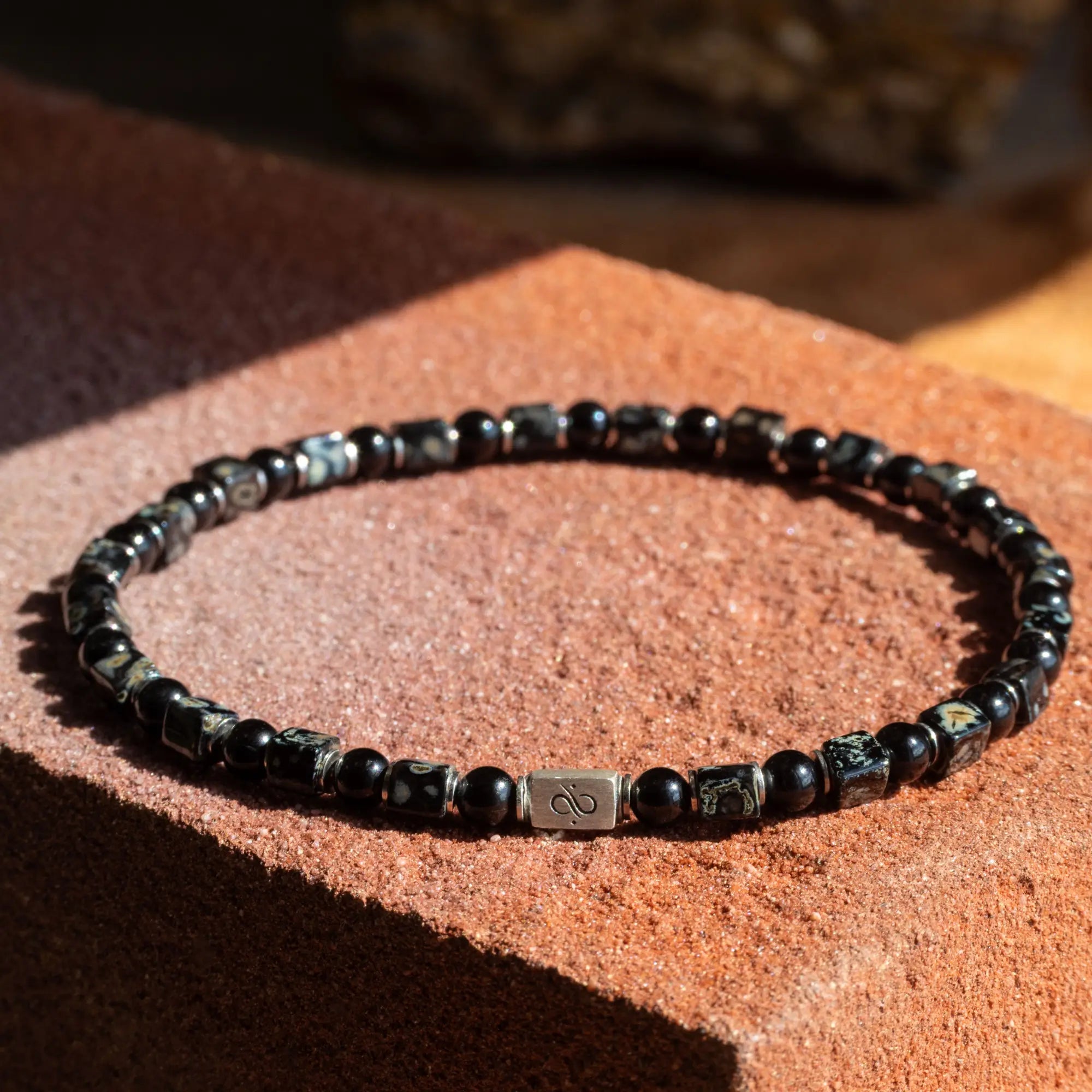 Black Tourmaline - Cube Bracelet IV (4mm)