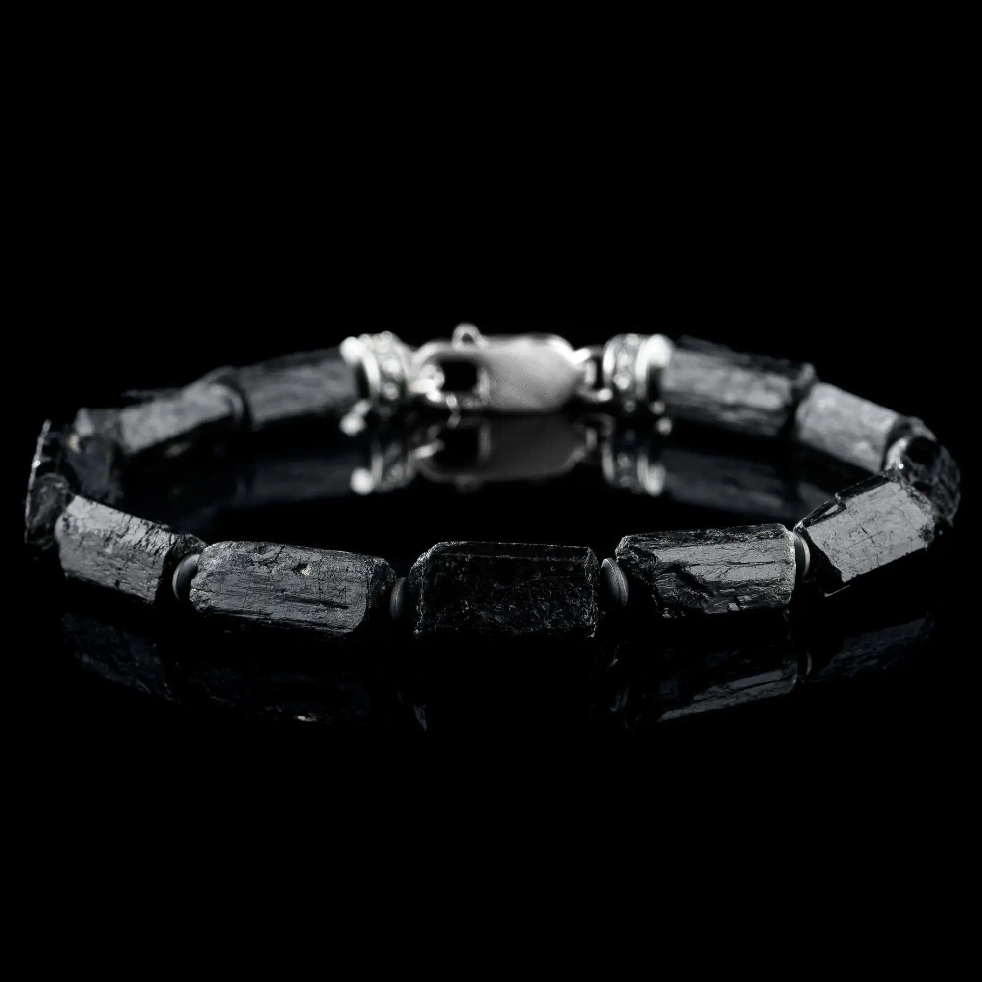 Raw Black Tourmaline Bracelet XXI (14-15mm)