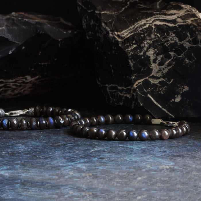 Black Labradorite Bracelet III (6mm) - Secondary Specimen