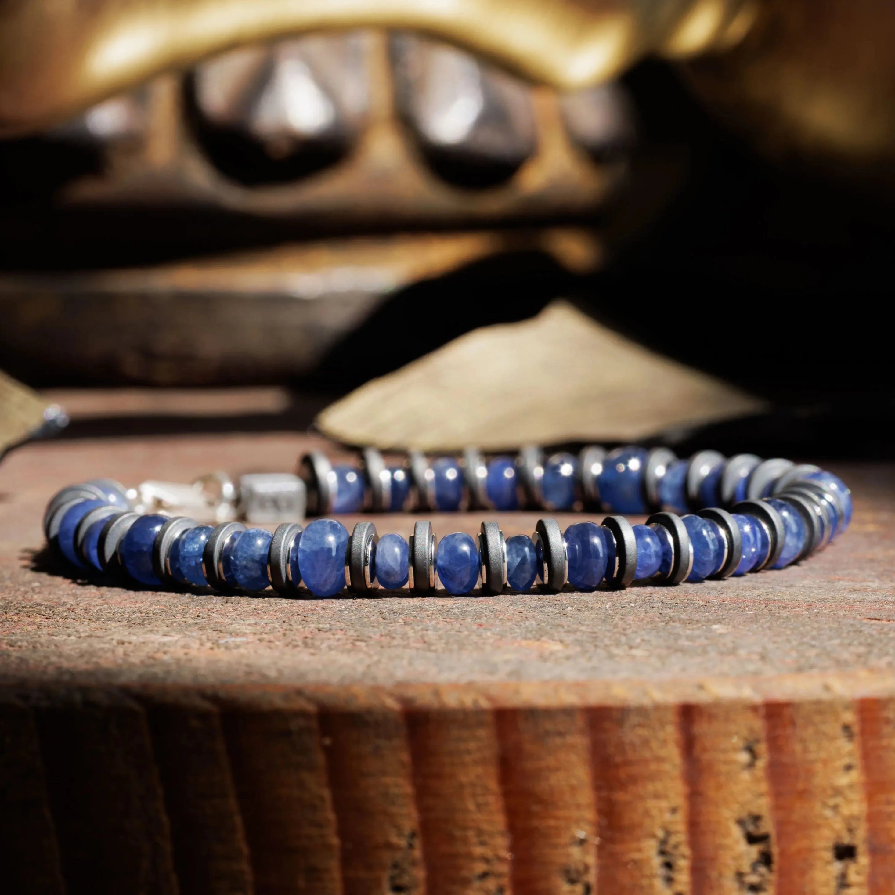 Blue Sapphire - Hematite Bracelet V (4.5-6mm)