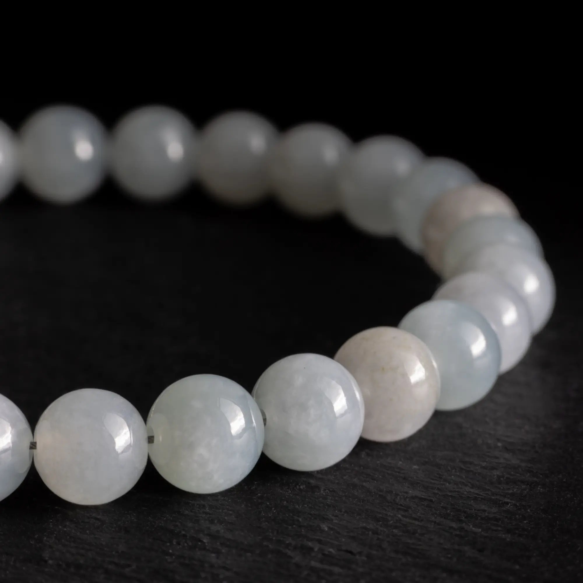 Burmese Grey Green Jade Bracelet XX (7mm)