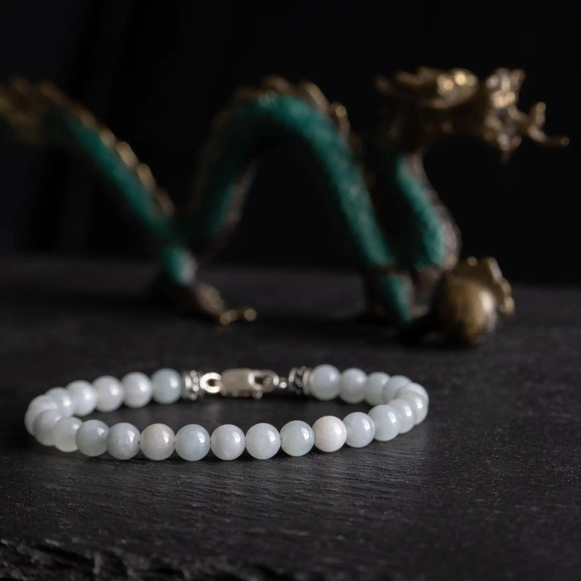 Burmese Grey Green Jade Bracelet XX (7mm)