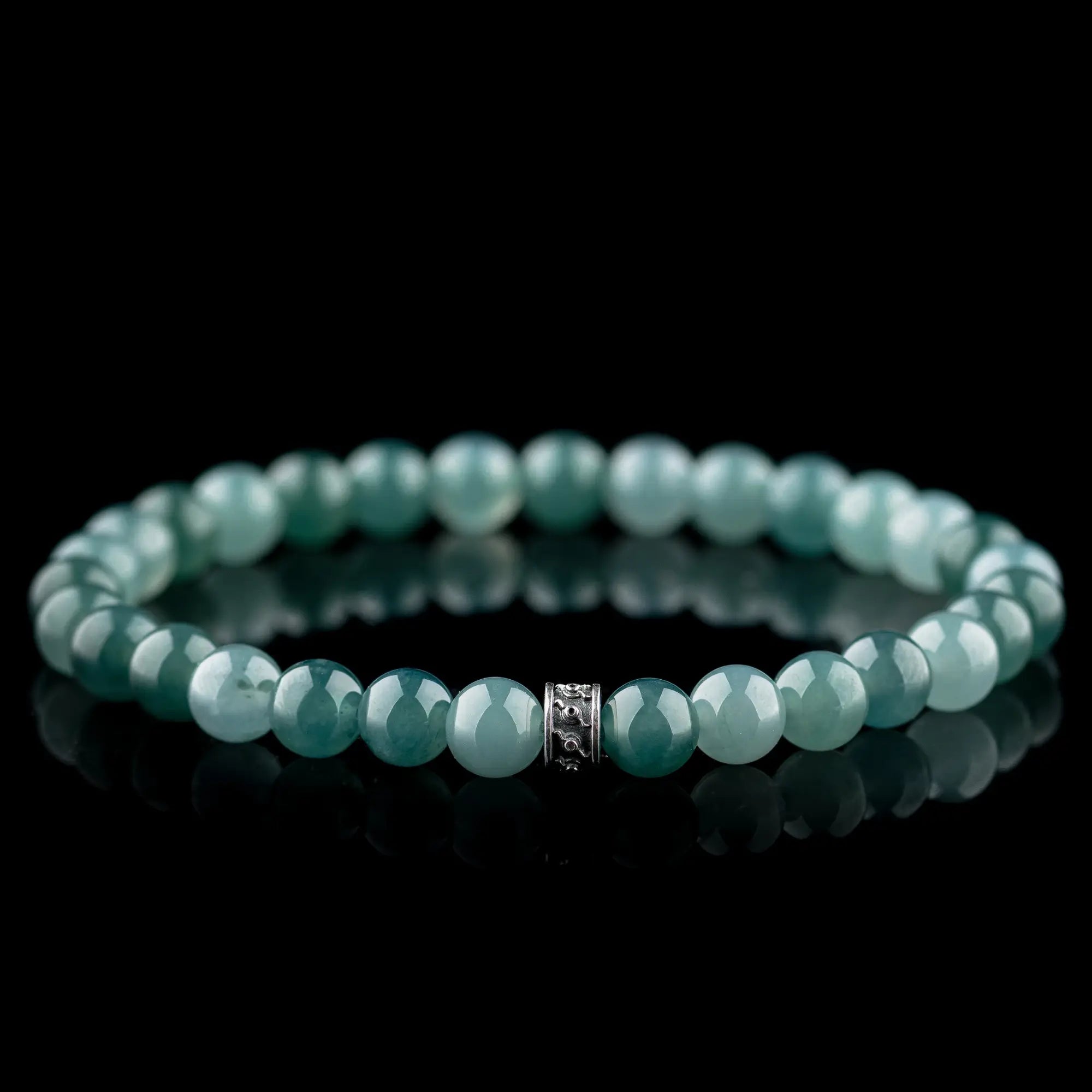 Burmese Mixed Green Jade Bracelet XVII (7mm)