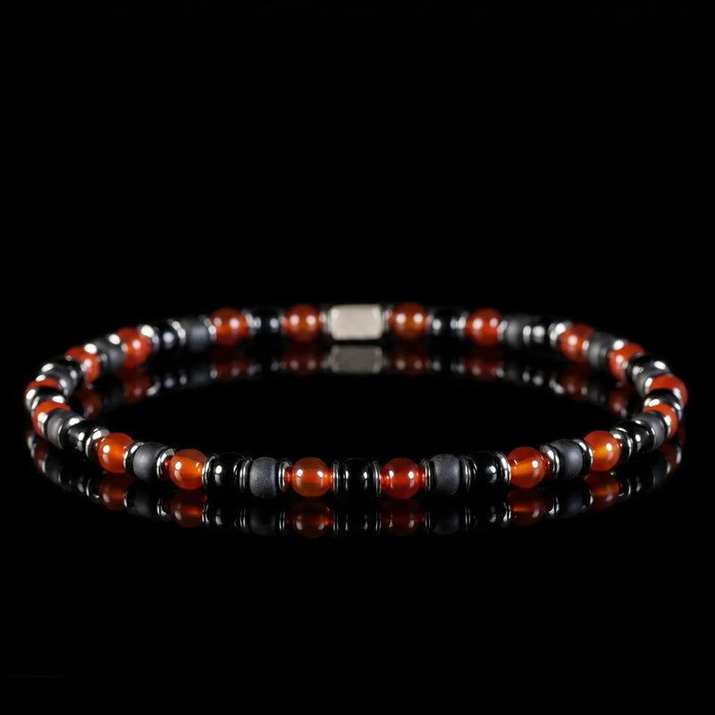 Carnelian - Black Bracelet I (4mm)