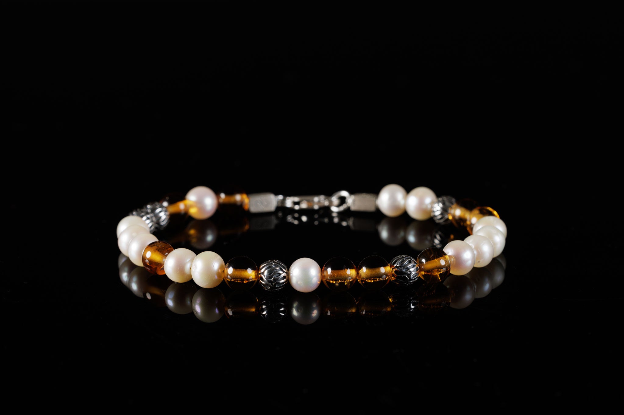 Citrine - Pearl Bracelet  VII (6.5mm) (8731898478927)