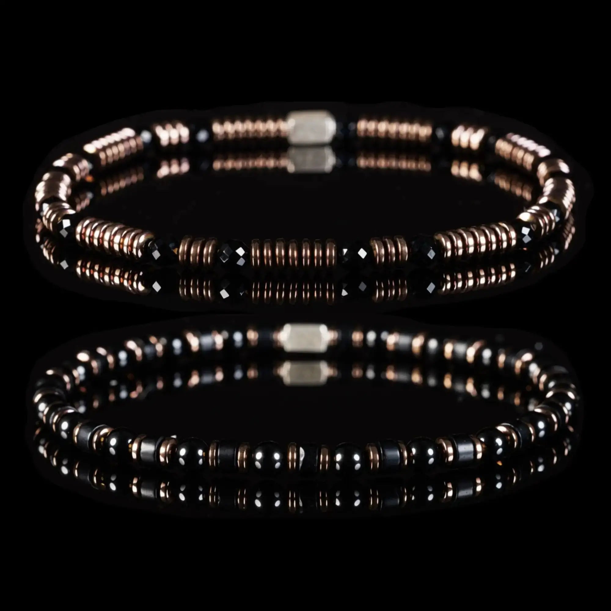 Onyx Bastion Bracelet Pair (4mm)