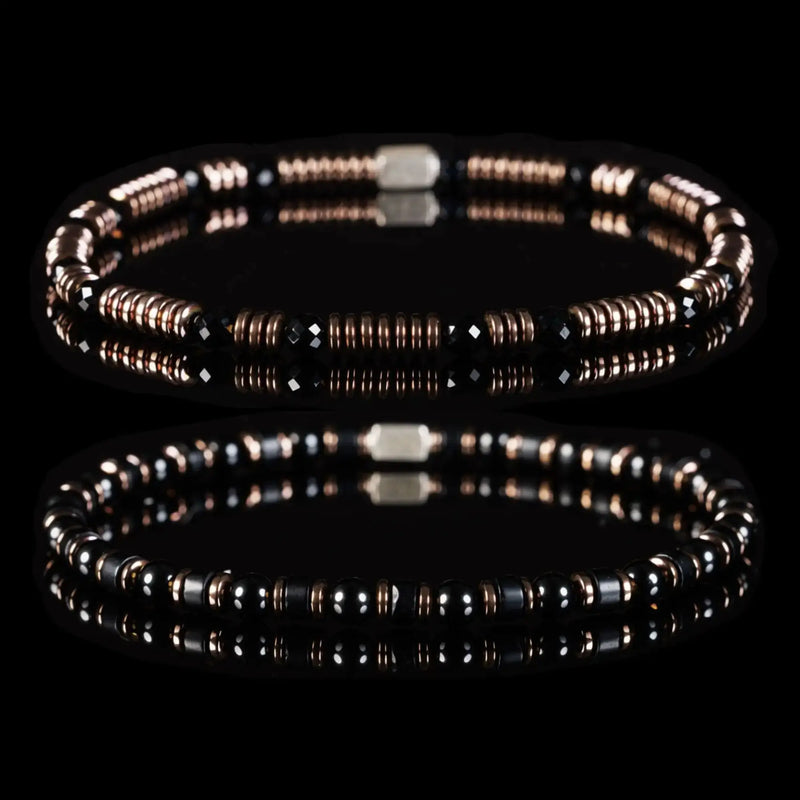 Onyx Bastion Bracelet Pair (4mm)