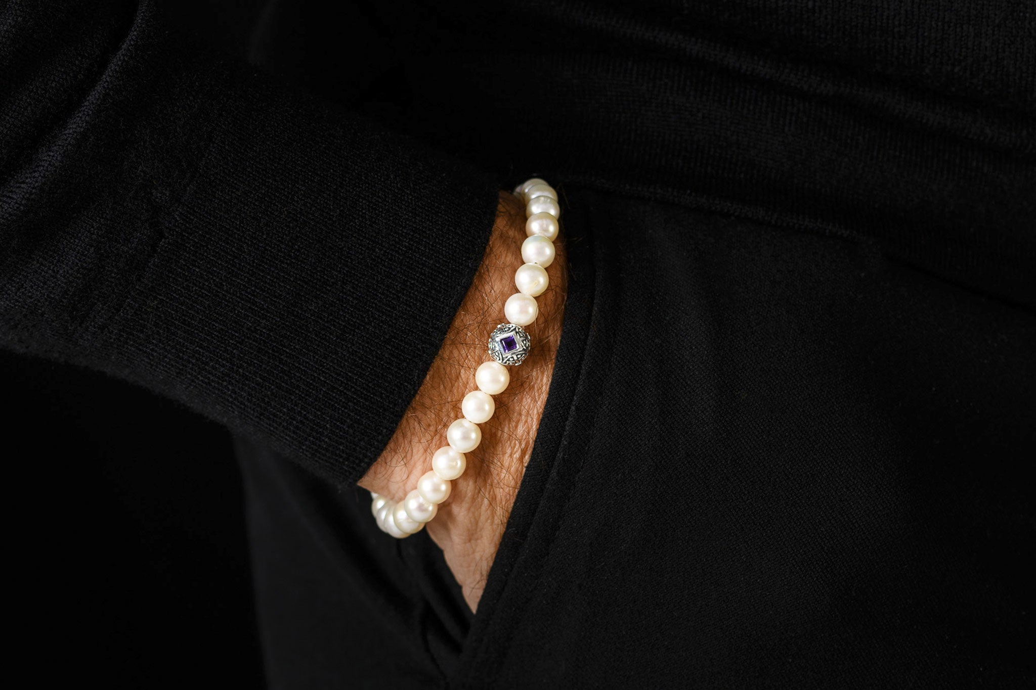 Paladin Amethyst - Pearl Bracelet I (8mm) (8871921385807)
