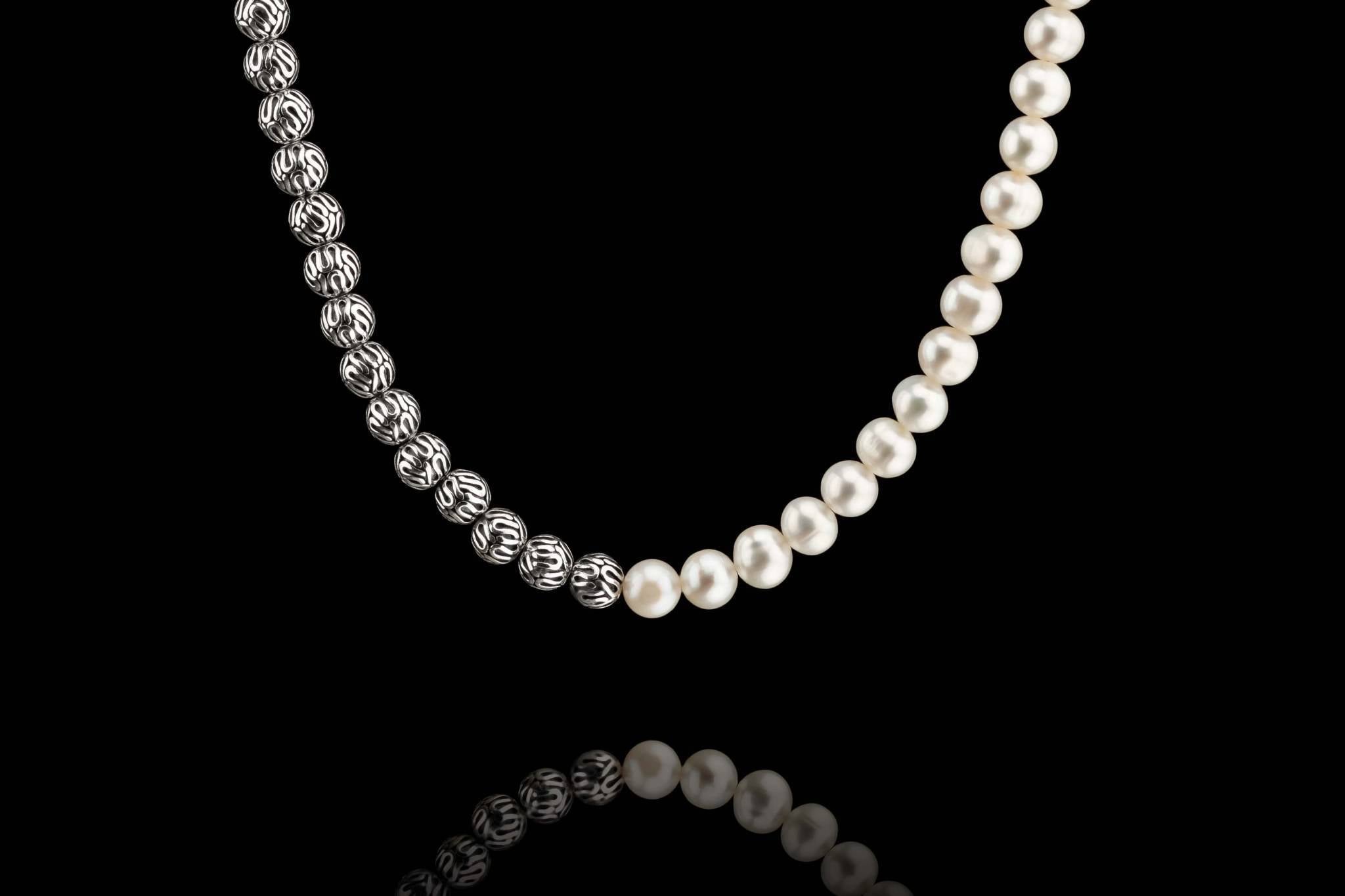 Pearl - Silver Necklace V (7mm) (8504182178127)